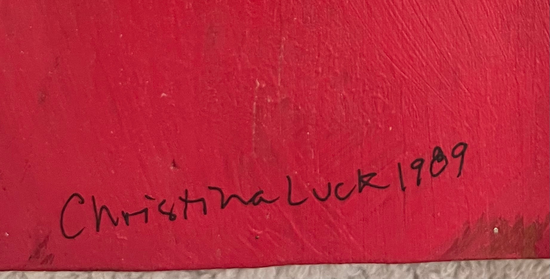Signed Christina Luck (1989) Wood Cat Art Sculpture - photo 4