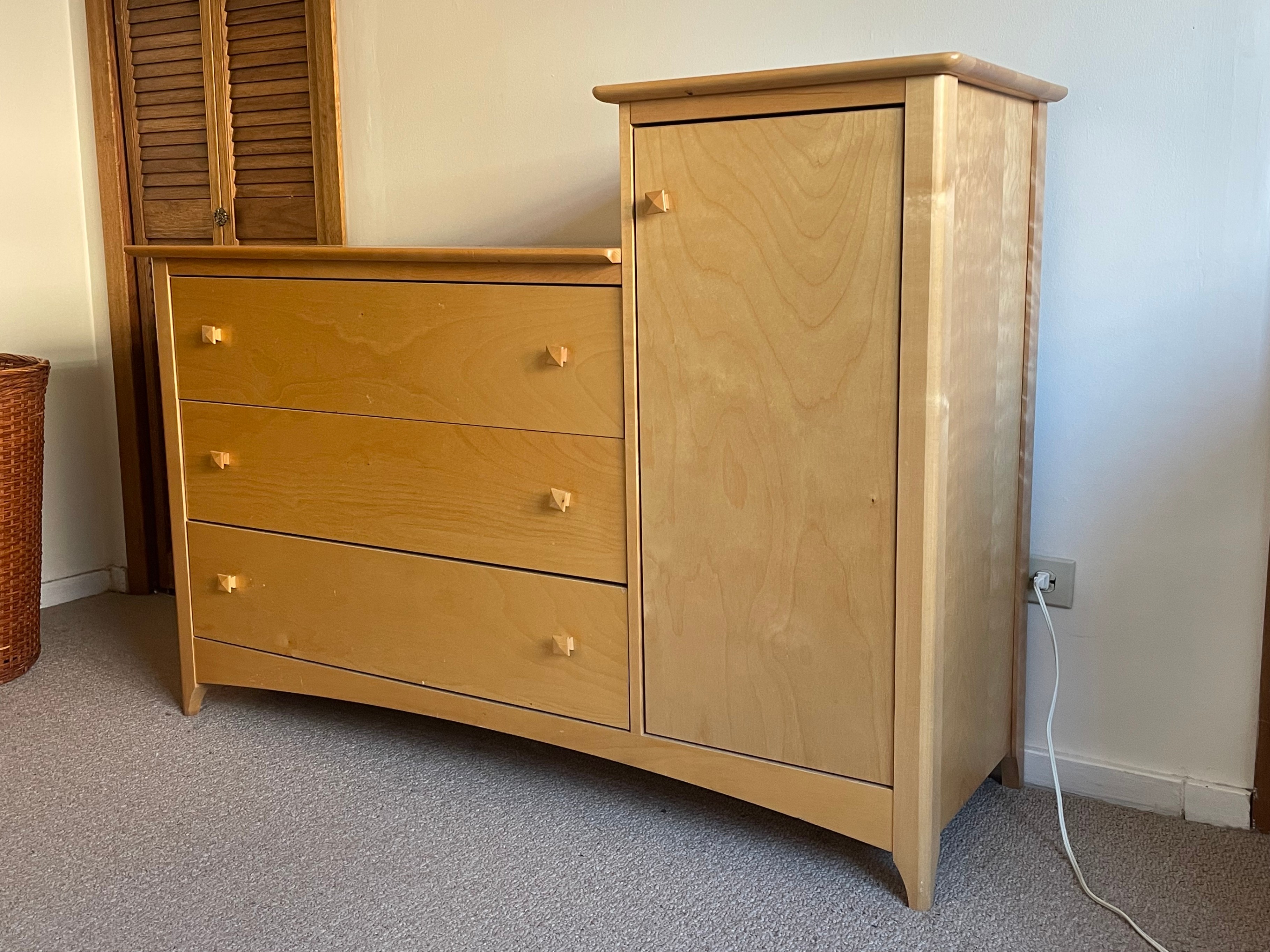 Light Wood Dresser with Cabinet