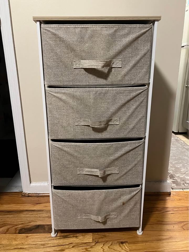 4-drawer fabric dresser storage tower