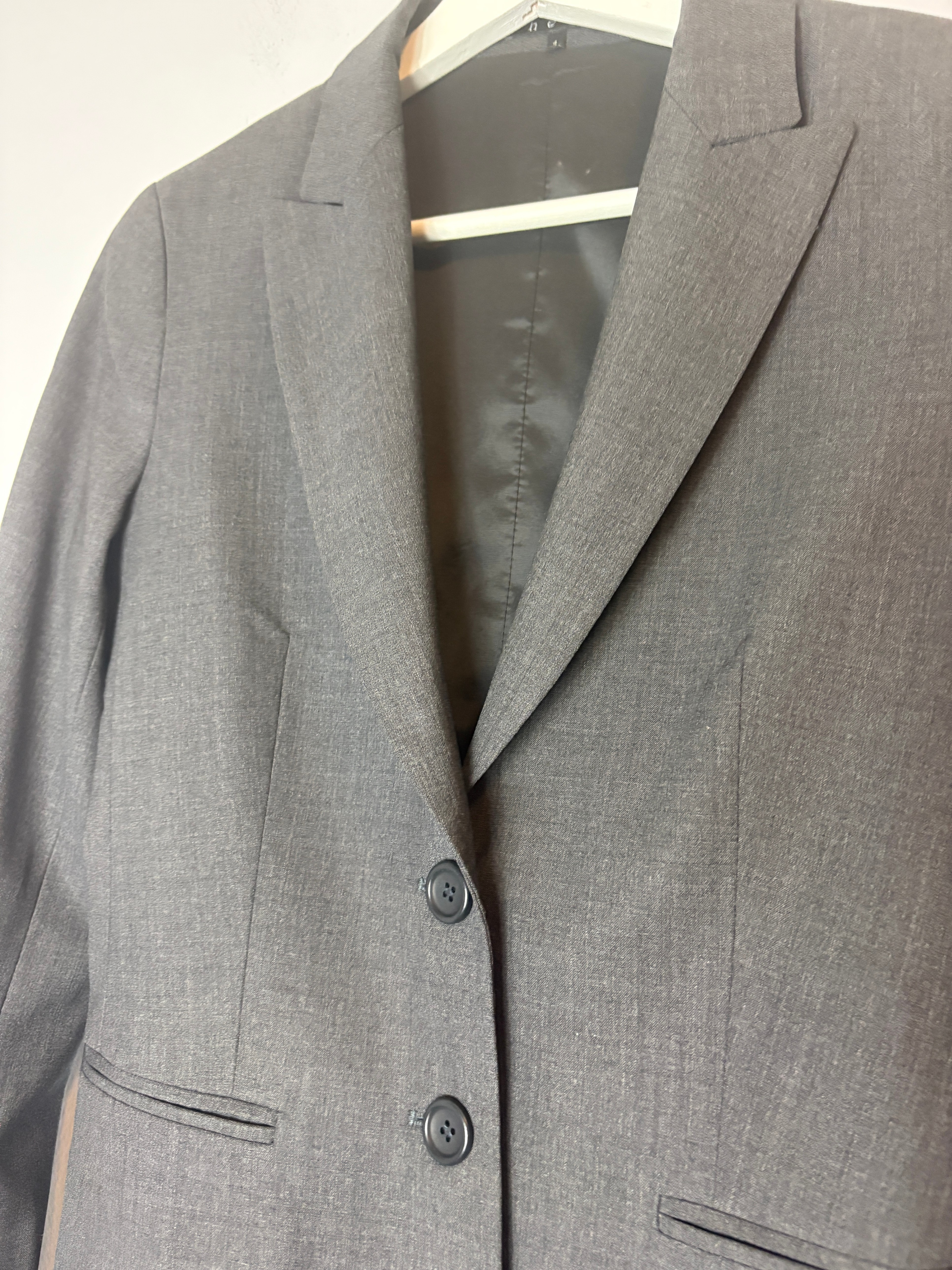 Theory Nichelle Grey Wool Blend Blazer Jacket Size 4 Office - photo 3