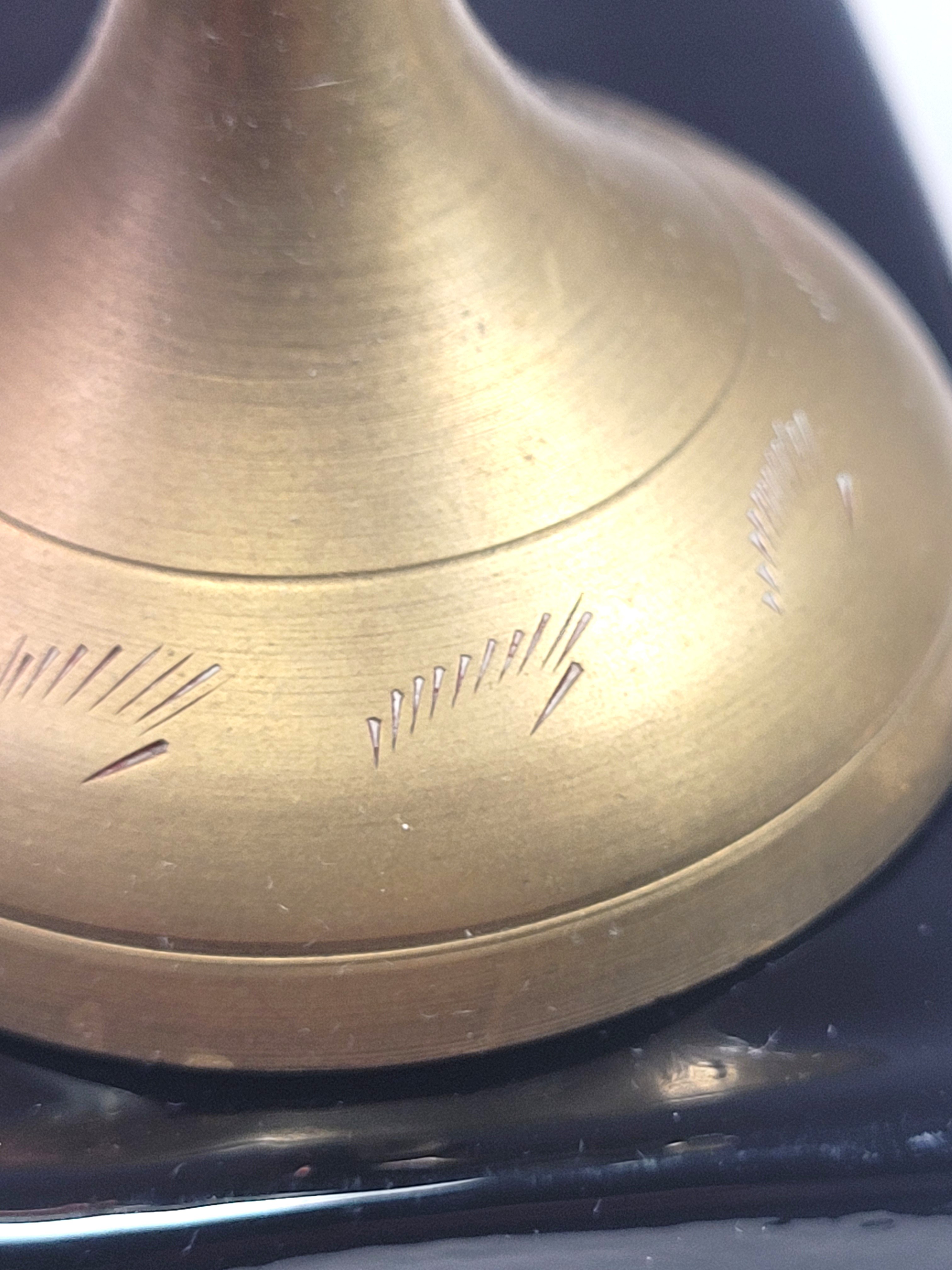 Vintage 1970s Etched Brass Goblet | Hand-Engraved Floral Indian - photo 3