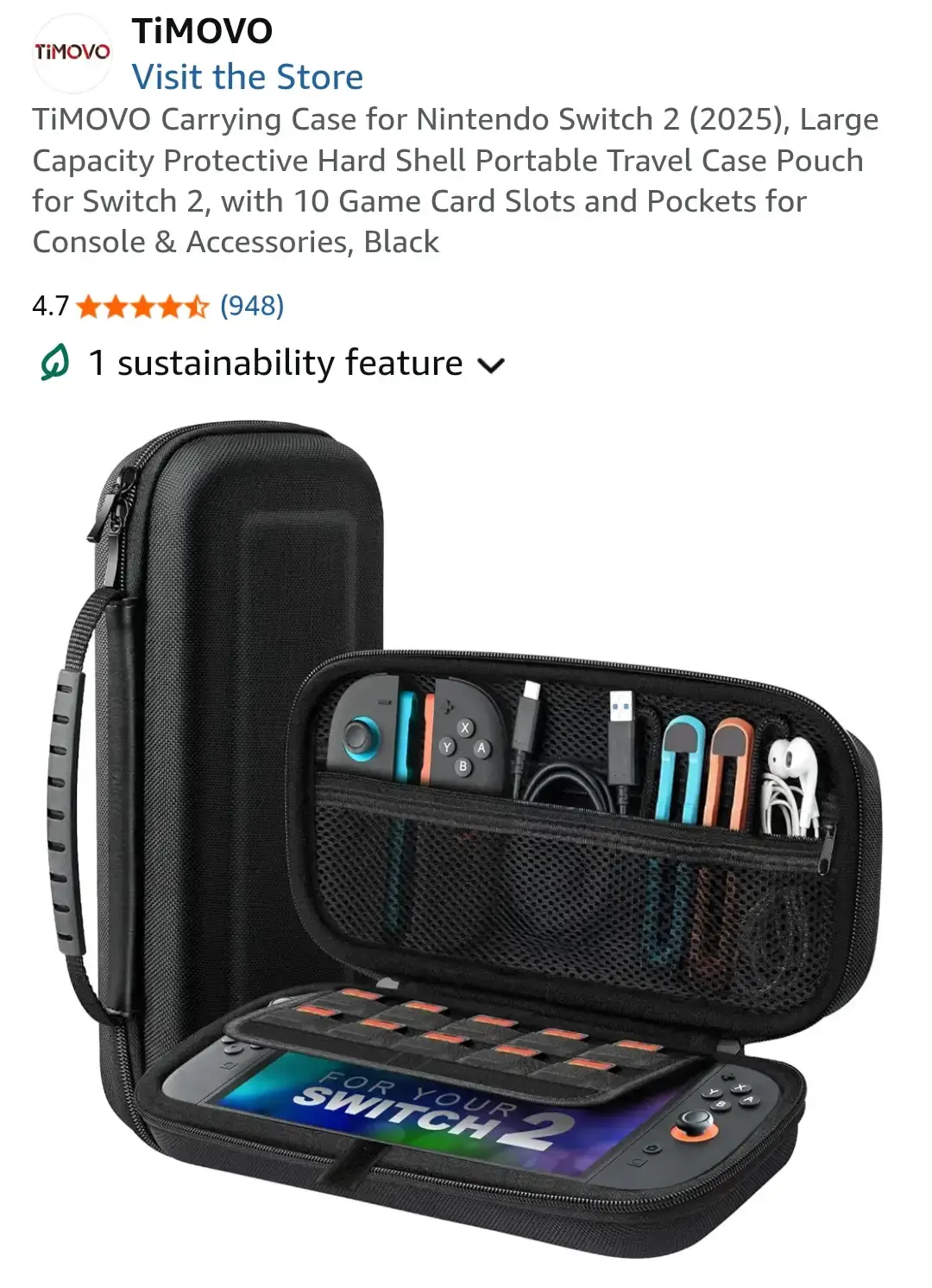 TiMOVO Carrying Case for Nintendo Switch 2
