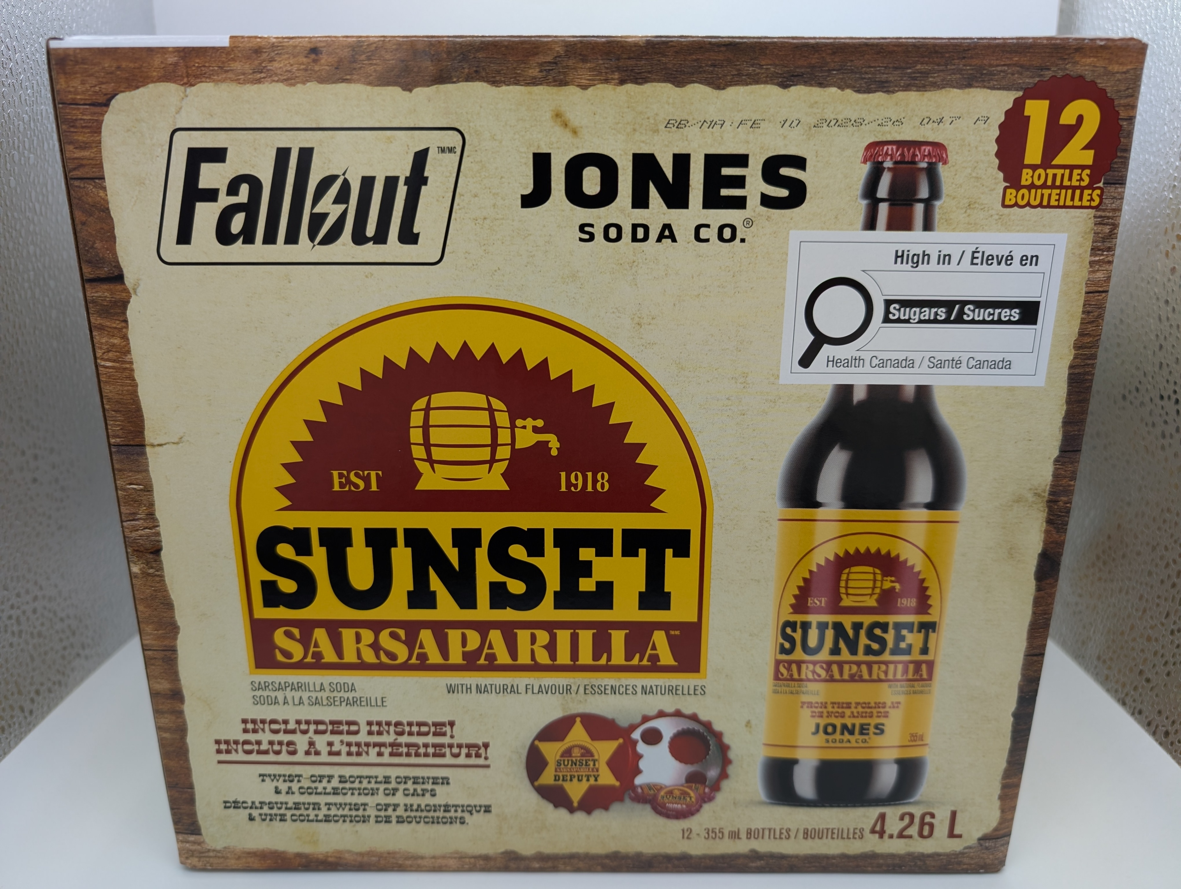☢️🥤Fallout Exclusive Jones Soda Sunset Sarsaparilla 12-Pack 🥤☢️