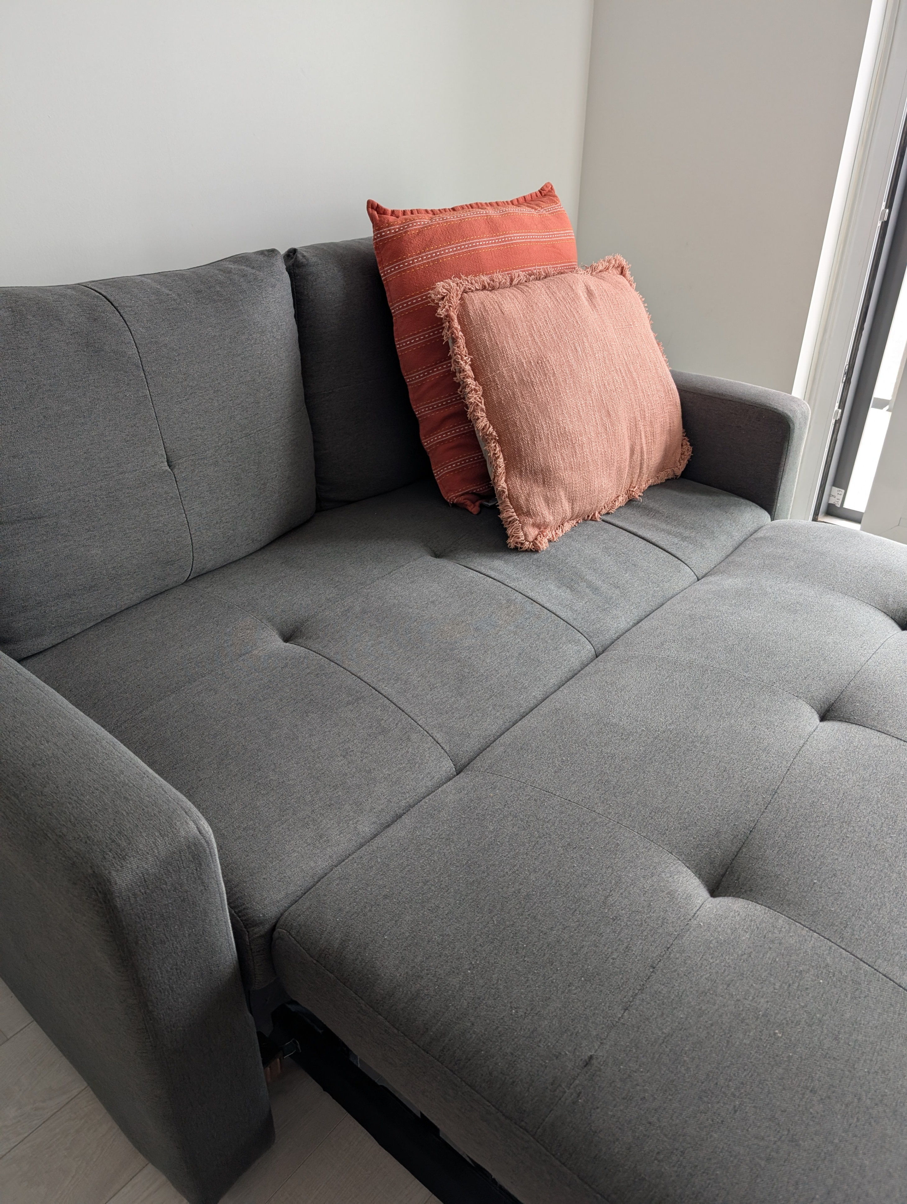 2-SEATER FABRIC PULL-OUT LOVESEAT SLEEPER SOFA - photo 4