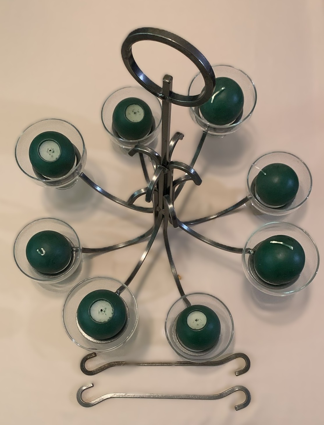 Metal Candelabra with Glass Holders