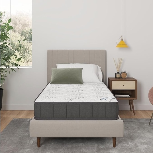 Like-New Twin Bed Set: Ottomanson 9"Firm Hybrid Mattress & Frame - photo 5