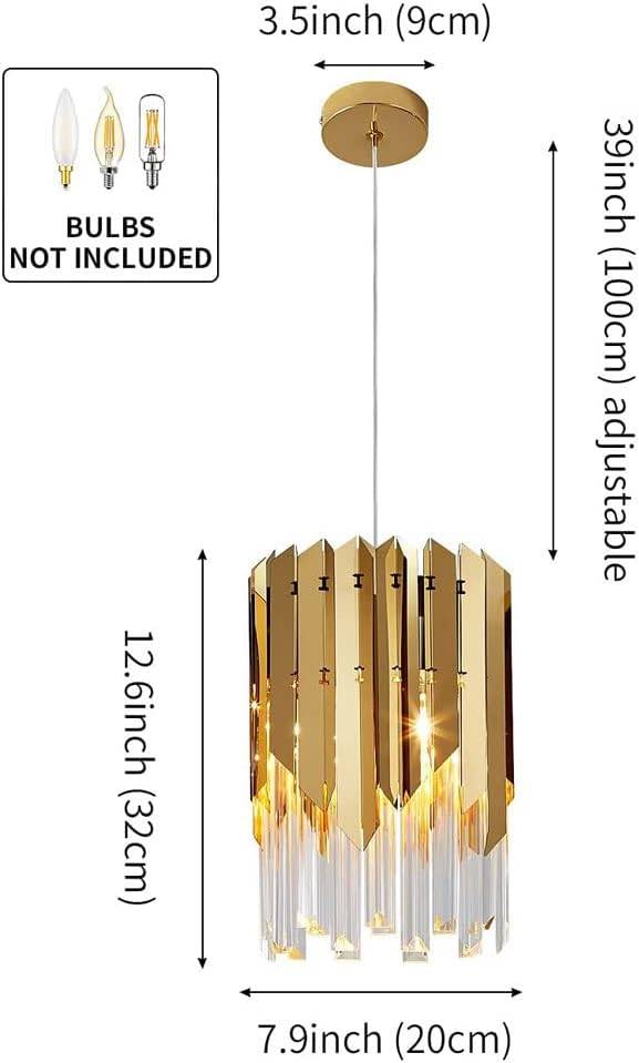 Modern Gold Crystal Pendant Light Fixture - photo 3