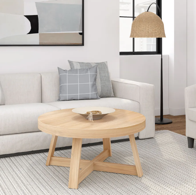 Round sOLID Wood Coffee Table - New in box