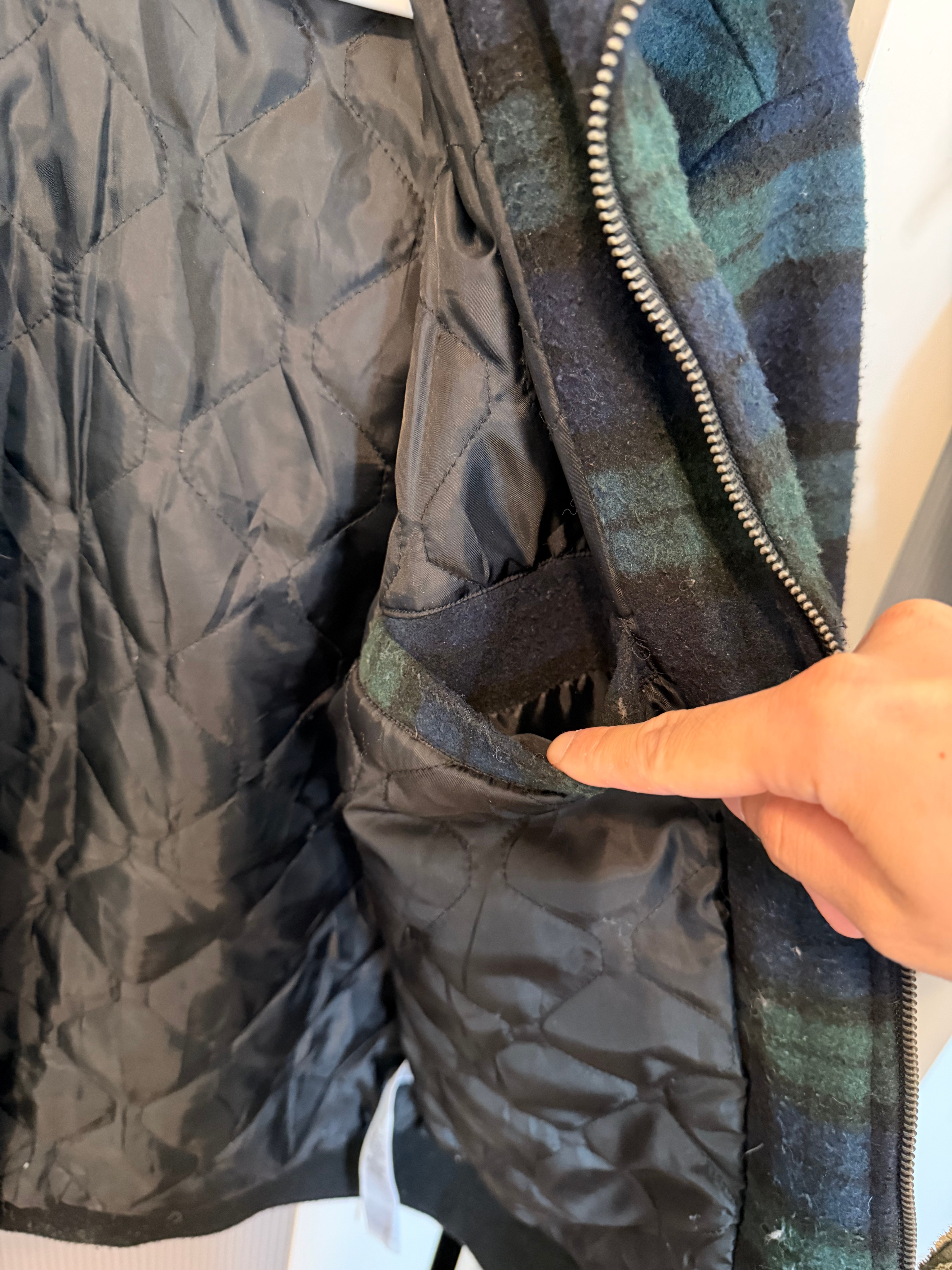Primark Men’s Black Watch Plaid Bomber Jacket with Borg Collar - photo 2