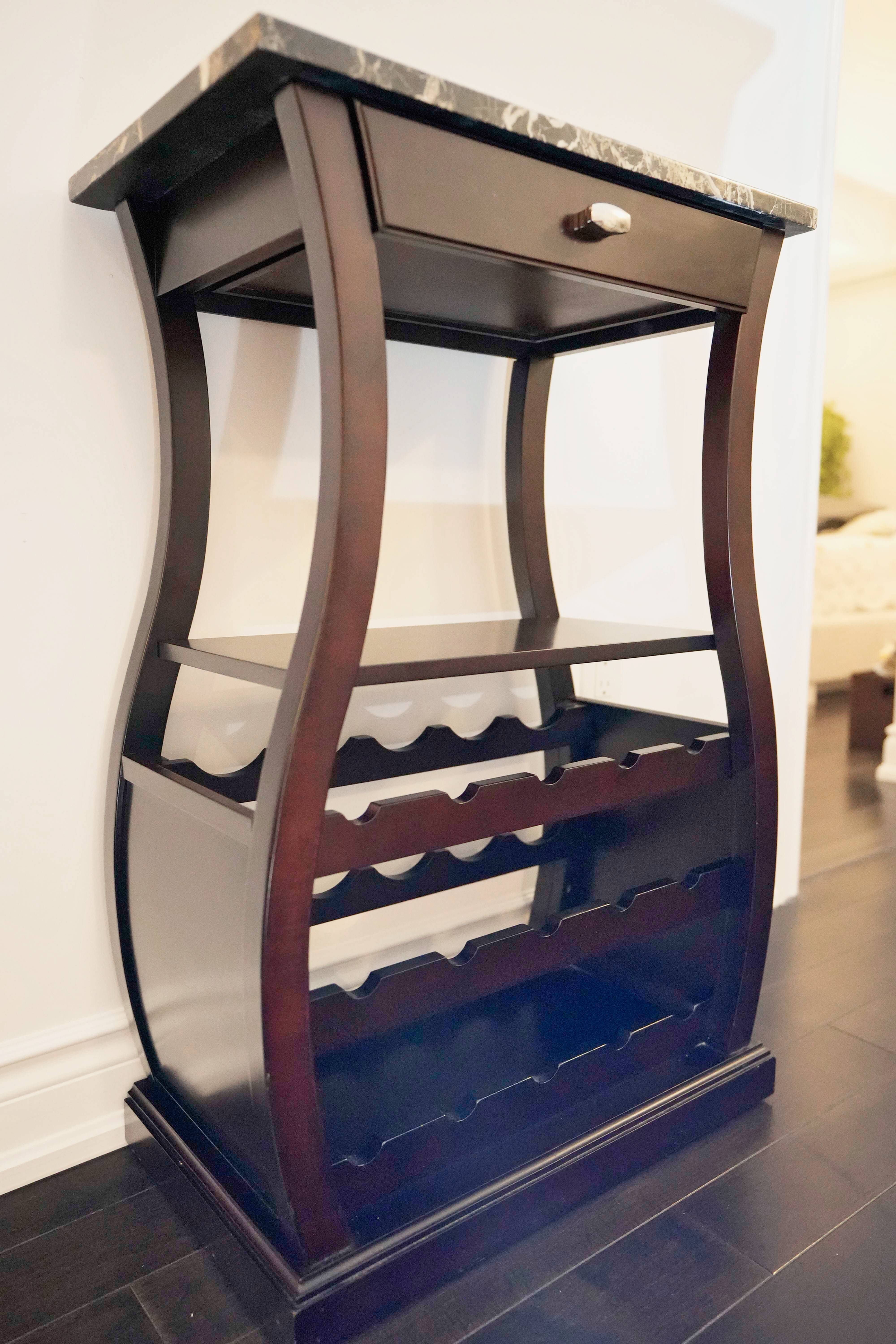 Solid Wood Wine Rack Table - photo 3