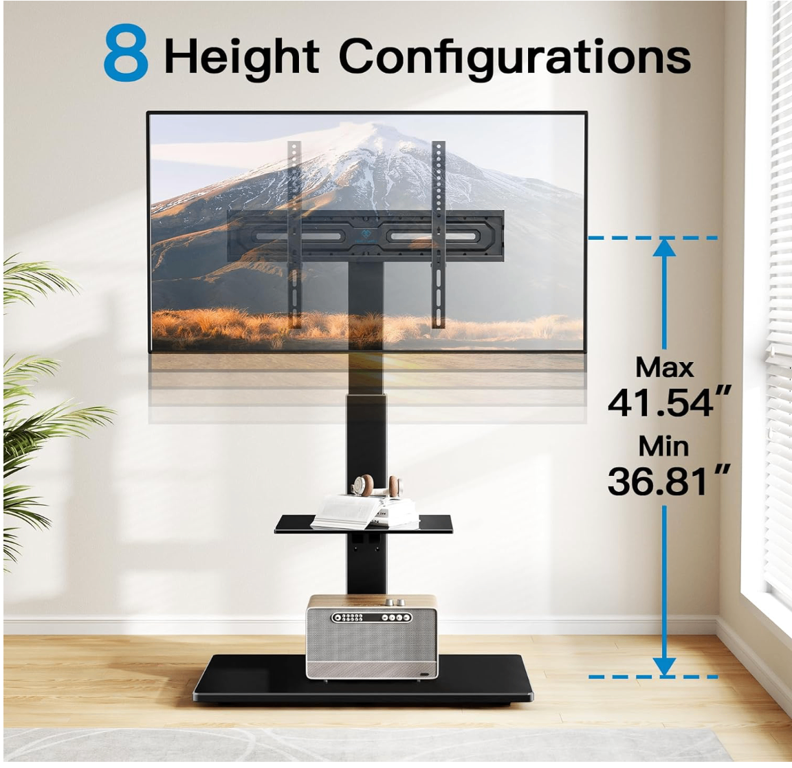 Universal TV Stand with Swivel Mount for 30-70 inch TVs-Open Box