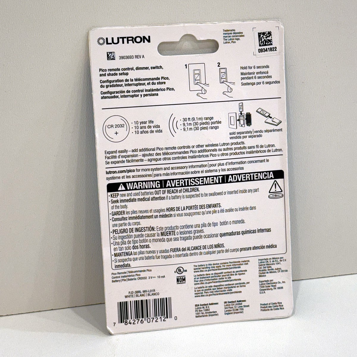 Lutron Caseta Pico Remote White, PJ2-3BRL-WH-L01R - photo 2