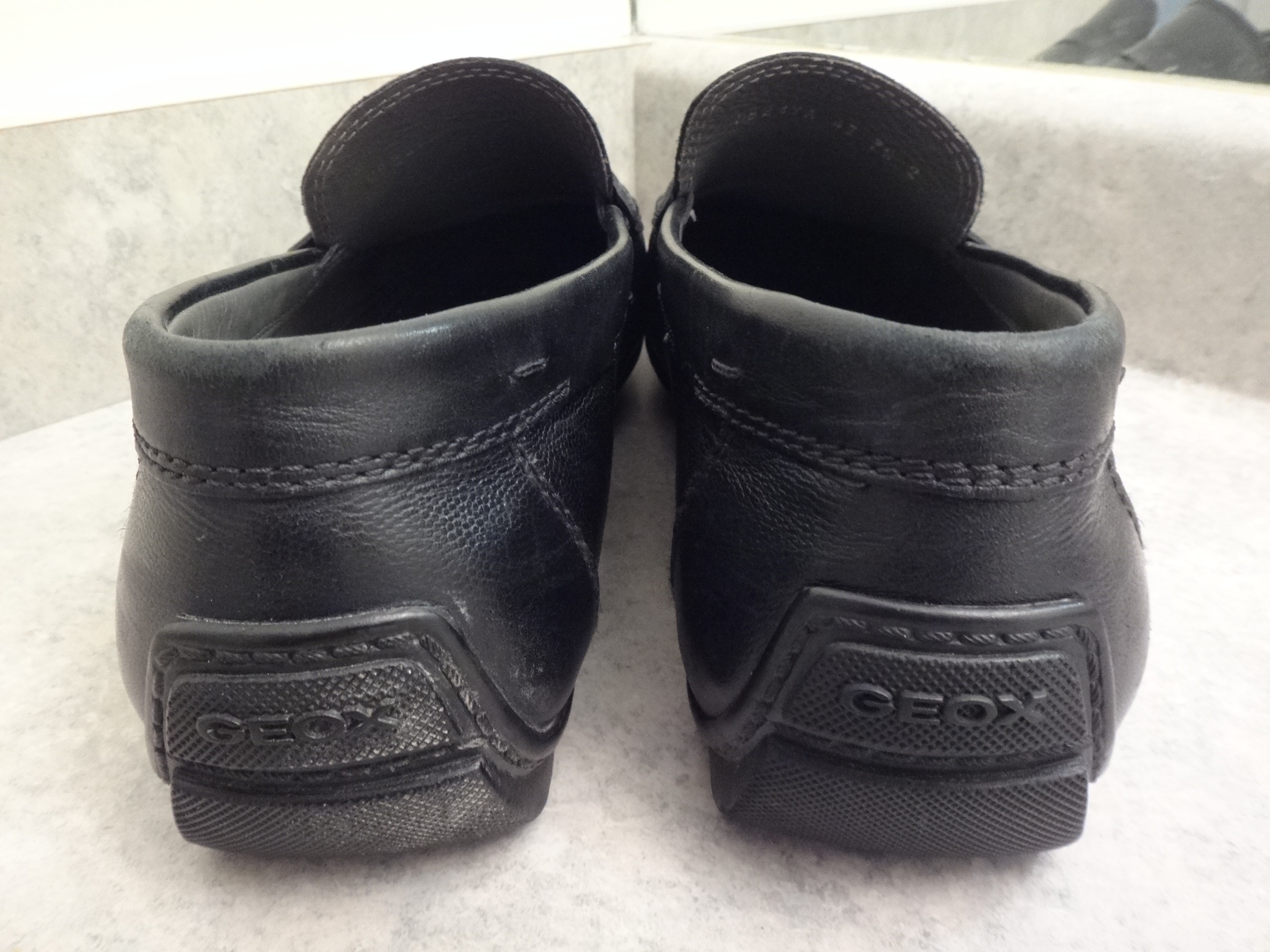 ✅♻️GEOX Men's 9 / 42 Leather & Rubber Loafers Shoes + Insoles - photo 4