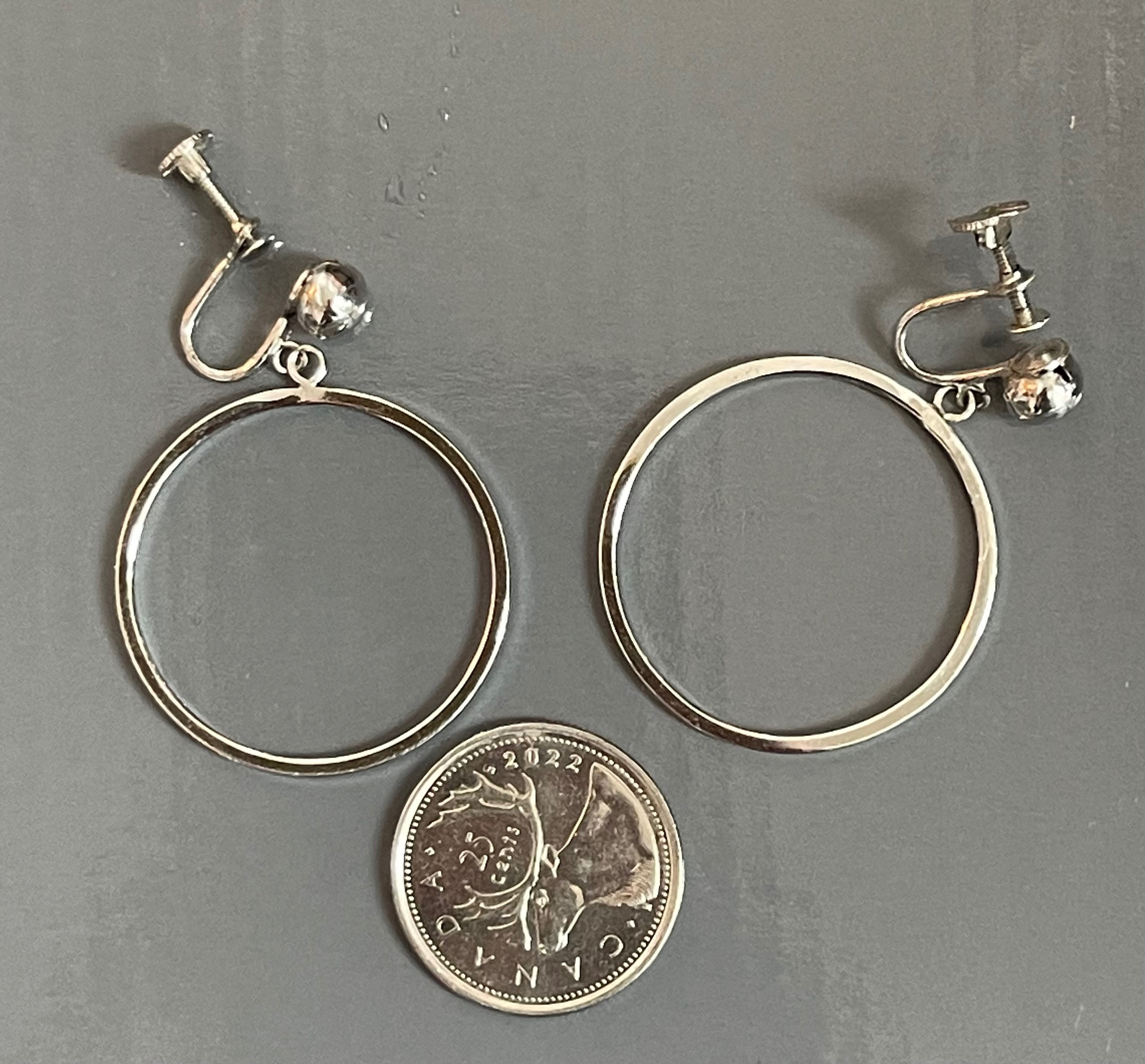 Vintage BOND BOYD Sterling Silver Modernist Orb & Hoop Earrings - photo 3