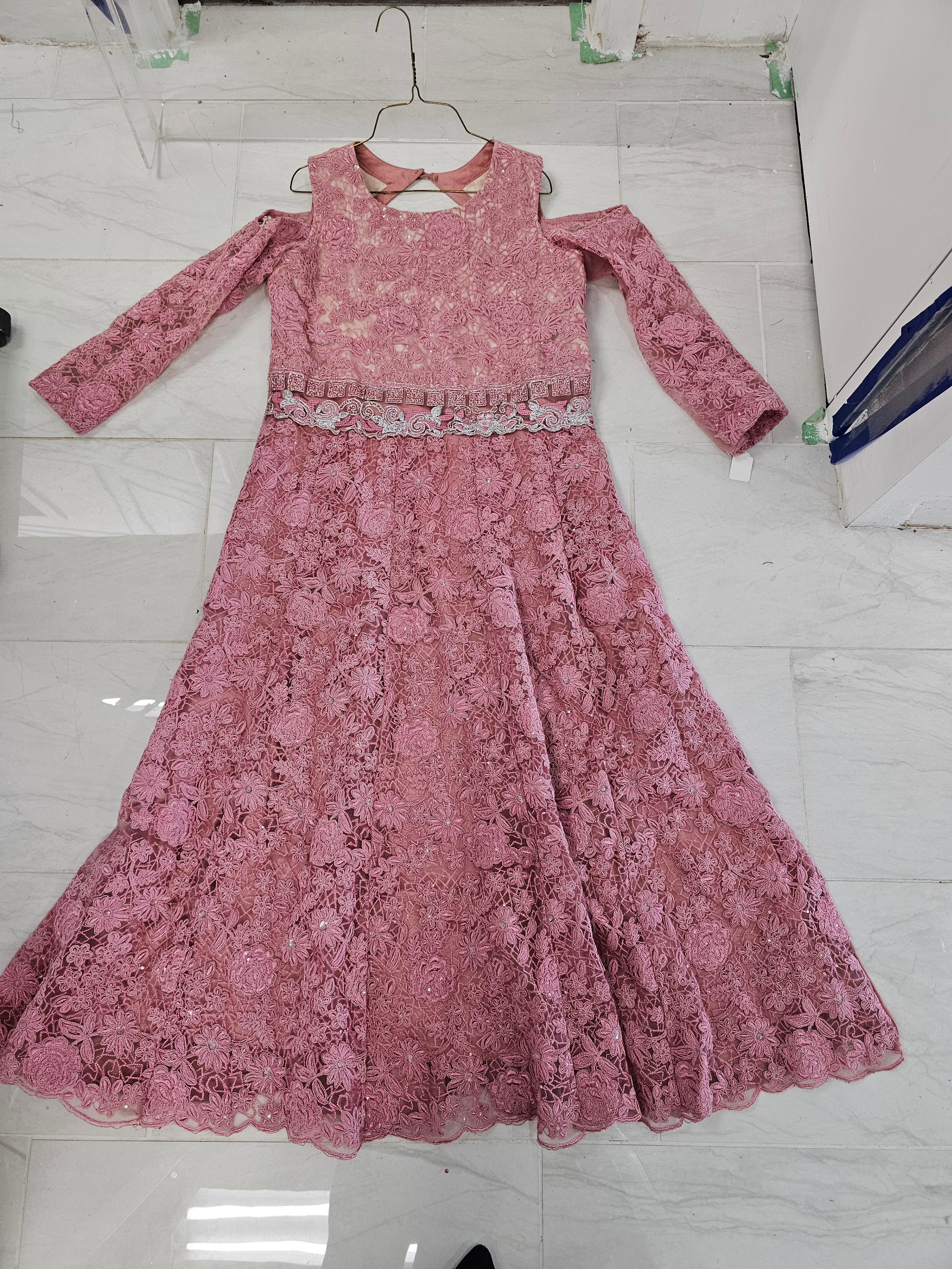 Lace-like Embroidered Gown