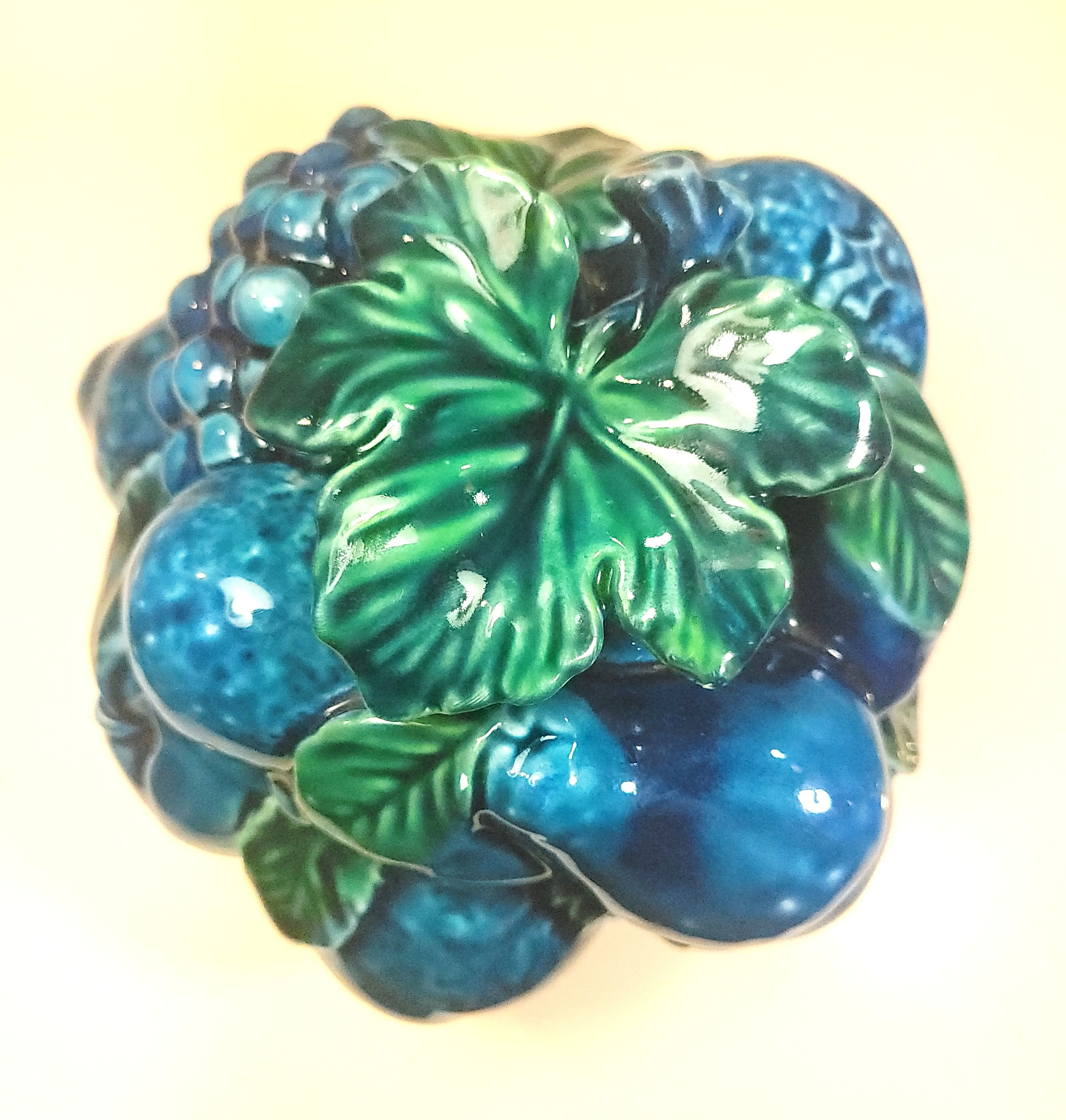 Vintage 1960s Inarco Mood Indigo Fruit Lidded Jar – Blue Ceramic - photo 2