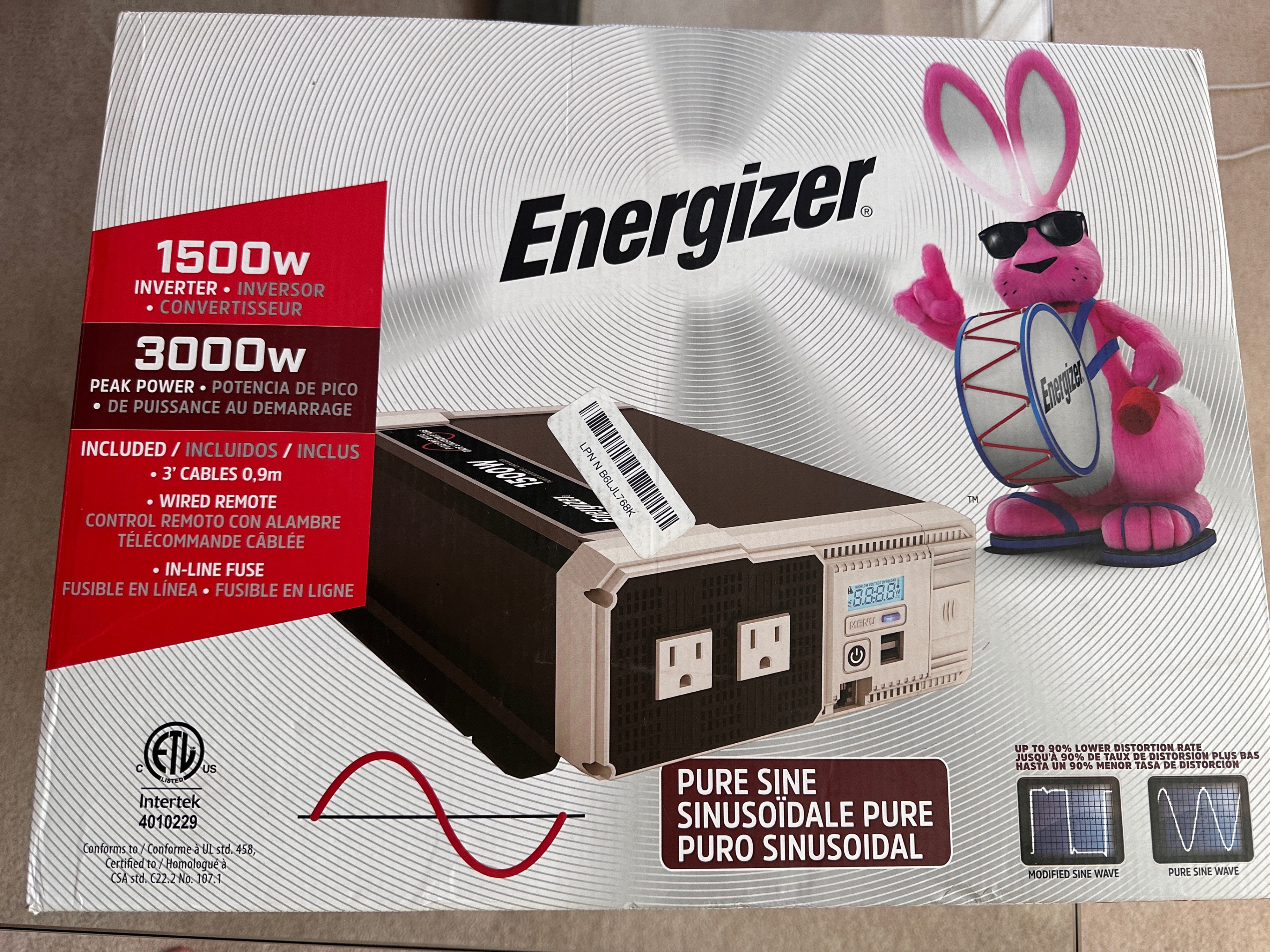 1500w 12v Pure Sine Inverter Dual AC & USB Automotive ETL Apprvd - photo 2