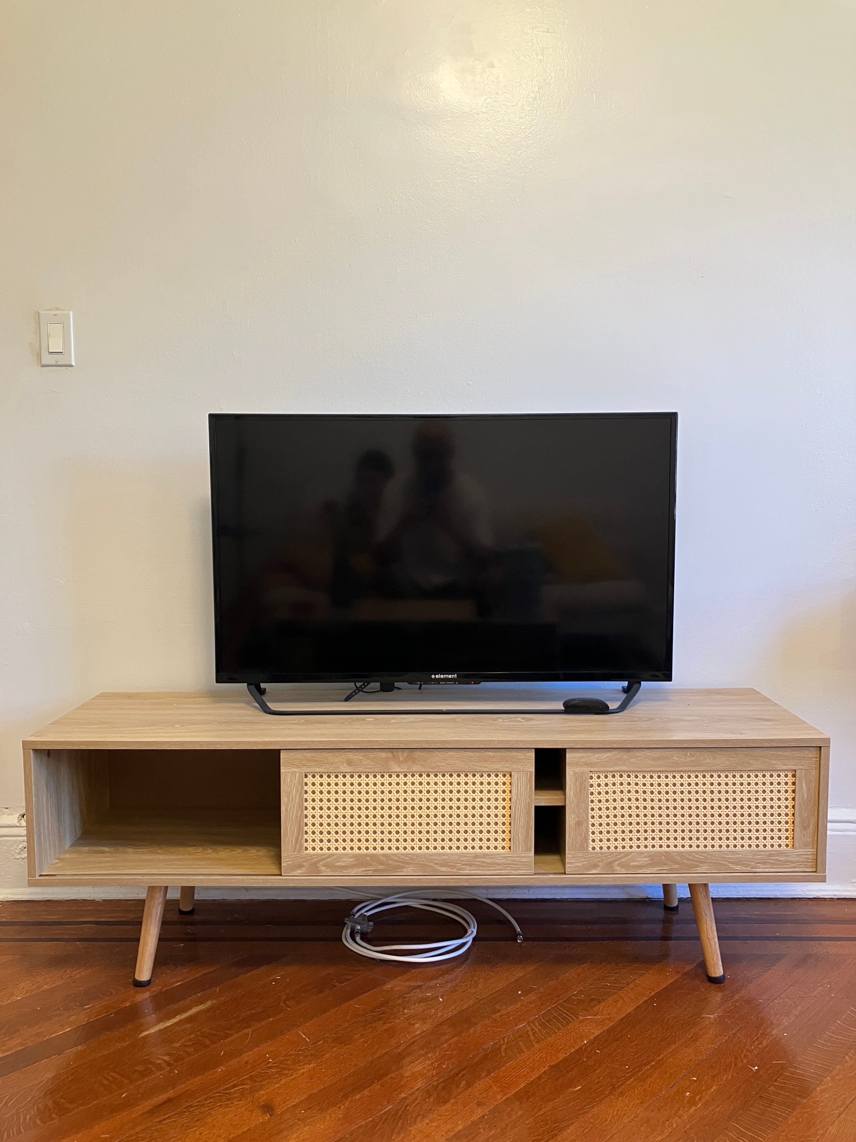 Modern TV Stand with 2 Storage Cabinets and 2 Open Shelves - photo 2