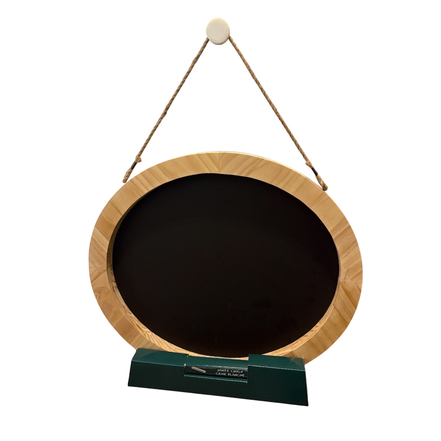 Wooden Oval Chalkboard Sign 22” Farmhouse Hanging Blackboard - photo 5