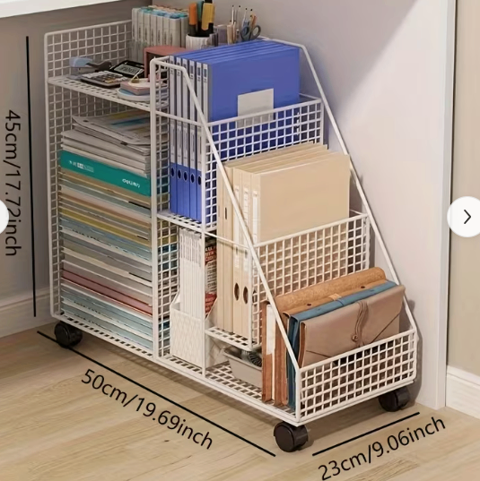 Compact rolling storage cart / under-desk bookshelf. - photo 3