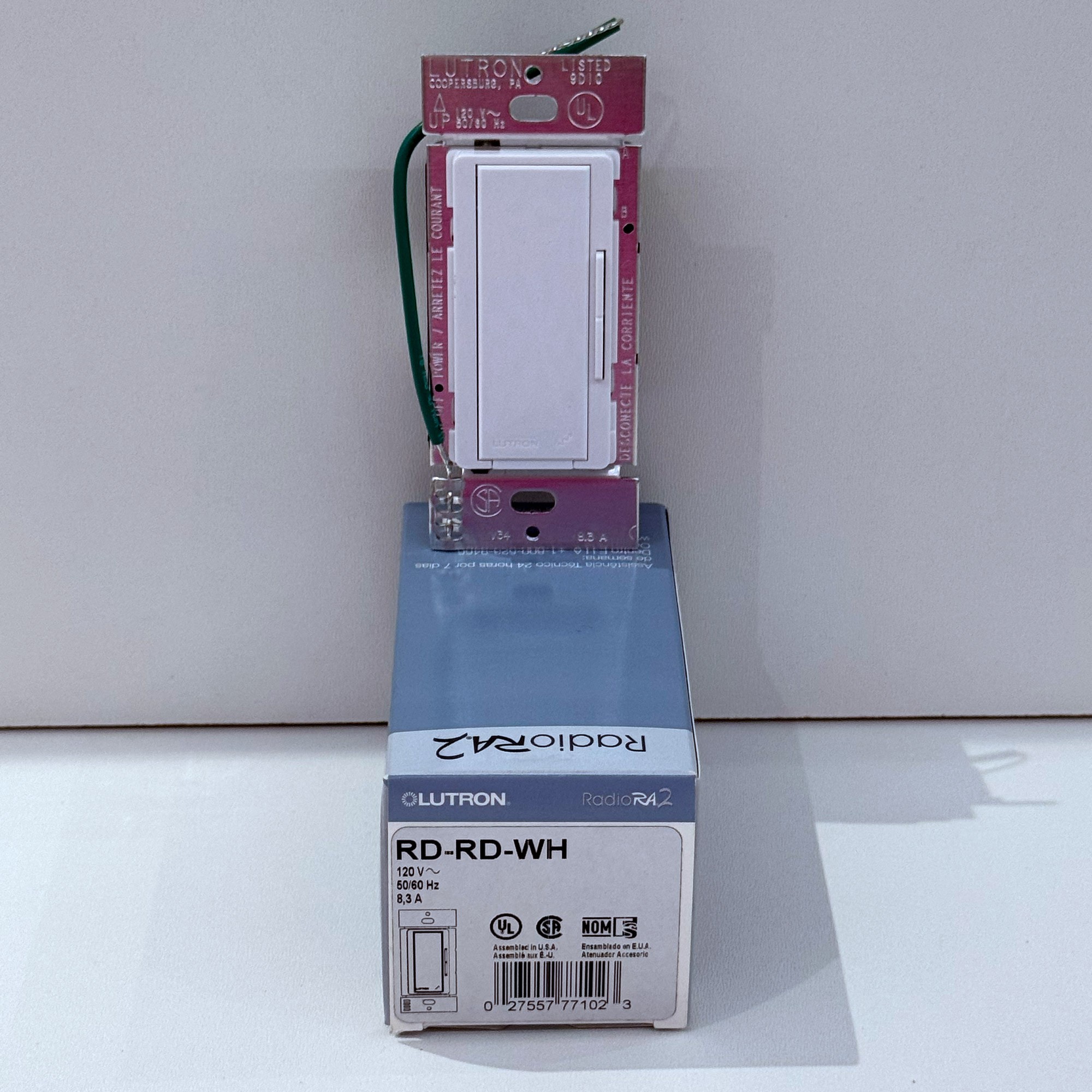 Lutron RadioRA2 Remote Dimmer, RD-RD-WH