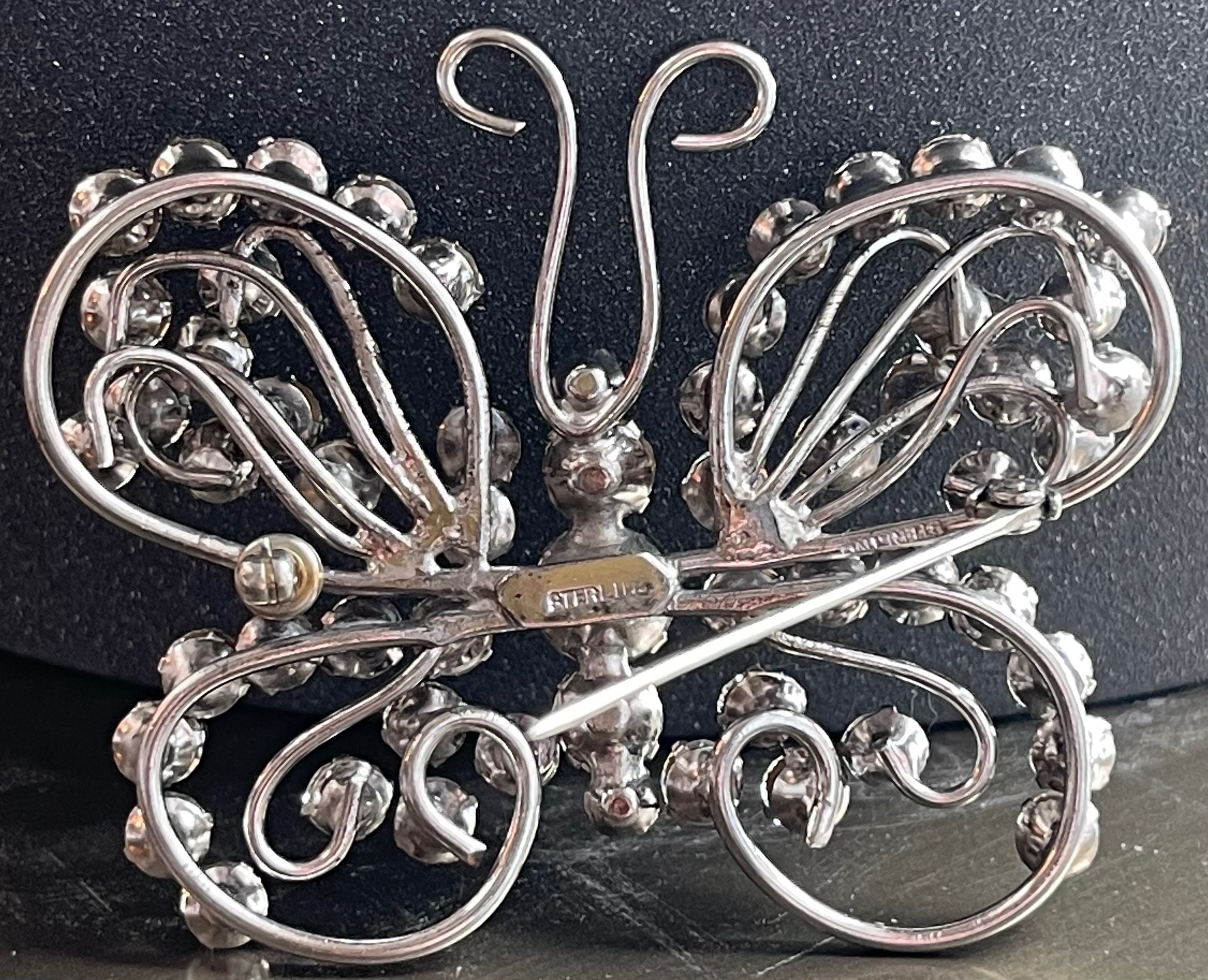 Vintage 1940s Sterling Silver Butterfly Brooch – 27g - photo 2