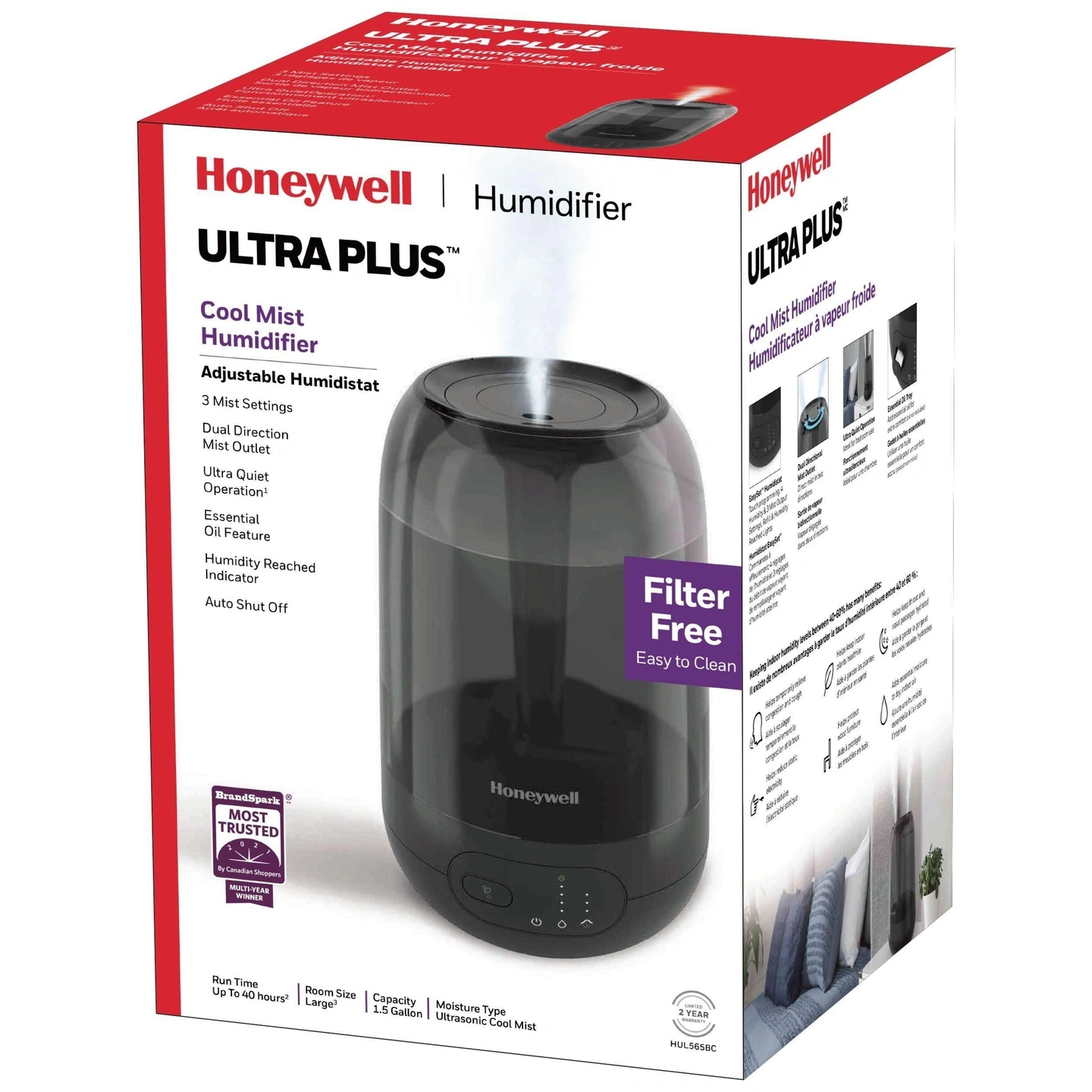 🚨LAST WEEK🚨 Honeywell Ultrasonic Cool Mist Humidifier (HUL565BC)