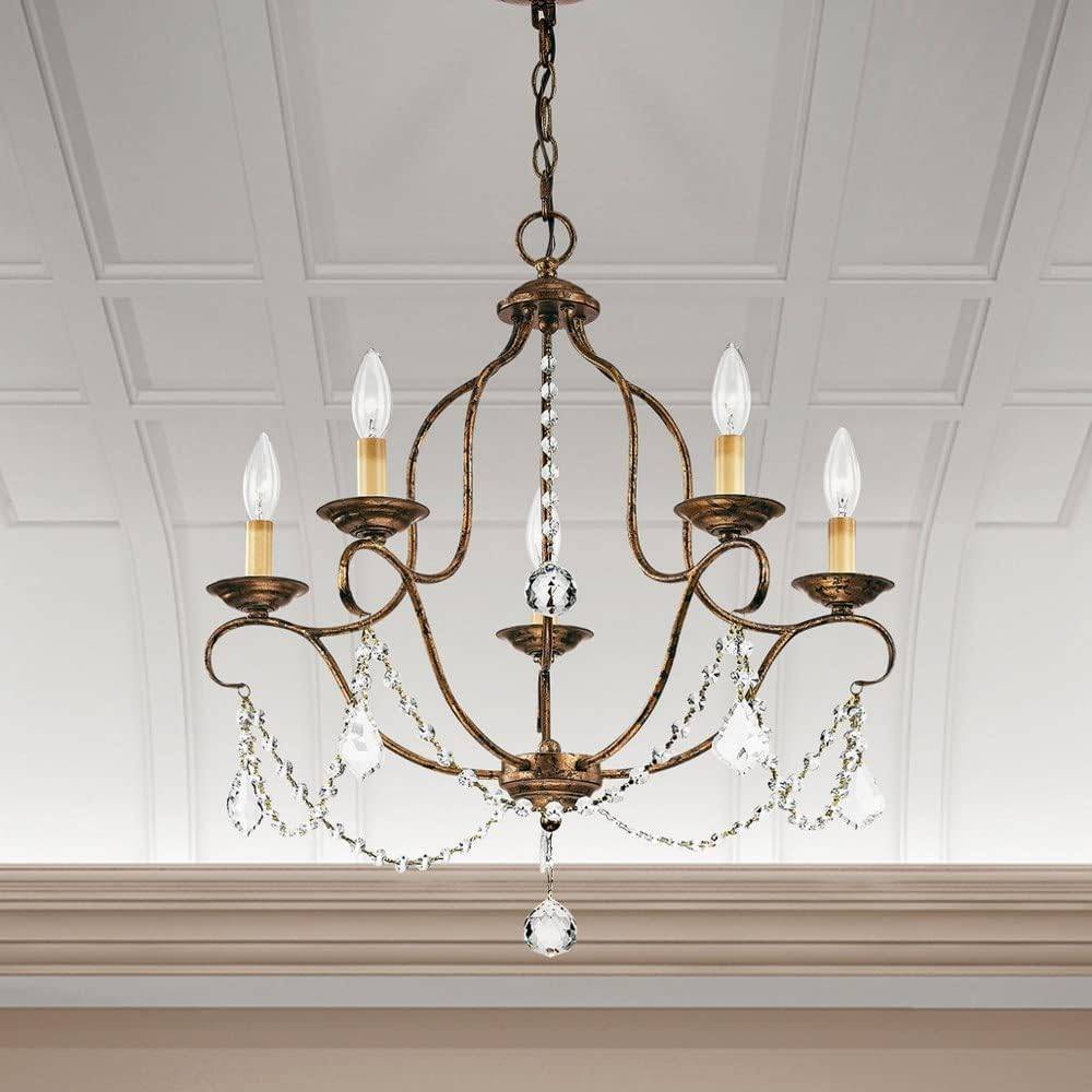 5-Light Chandelier with Crystal Accents