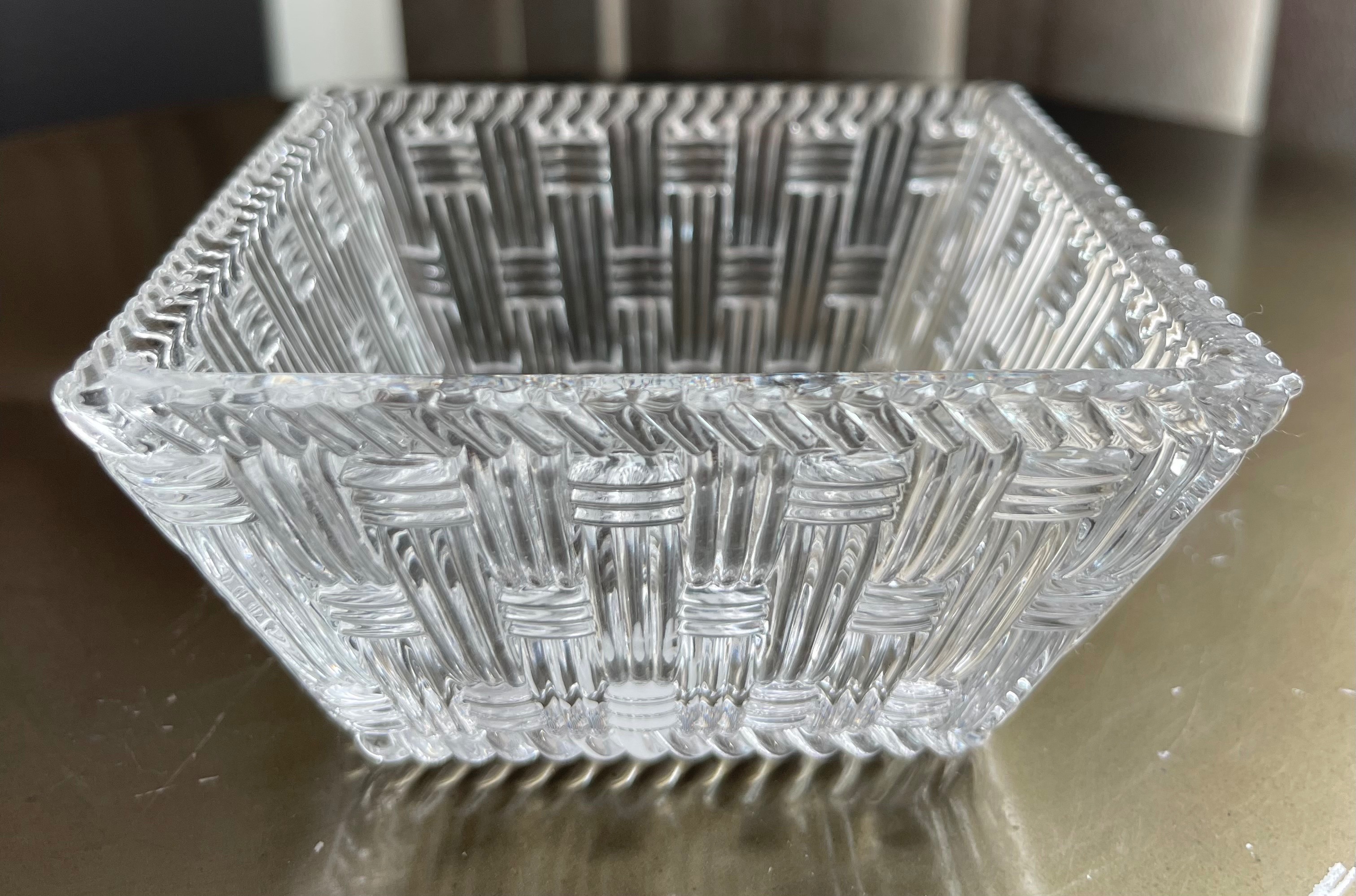 Tiffany & Co. Signed 4" Woven Crystal Bowl