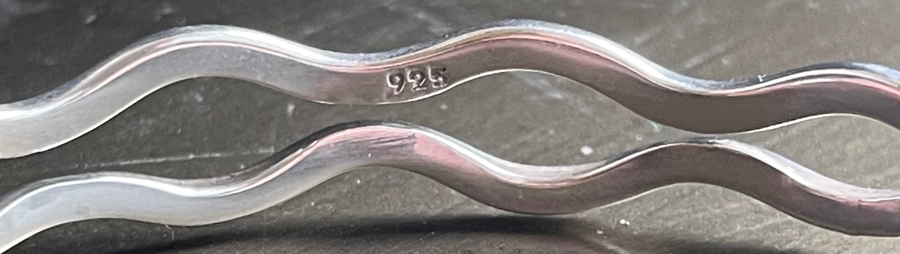 Vintage Sterling Silver "Wavy Ribbon" Cuff Bracelet - 10.5g - photo 3