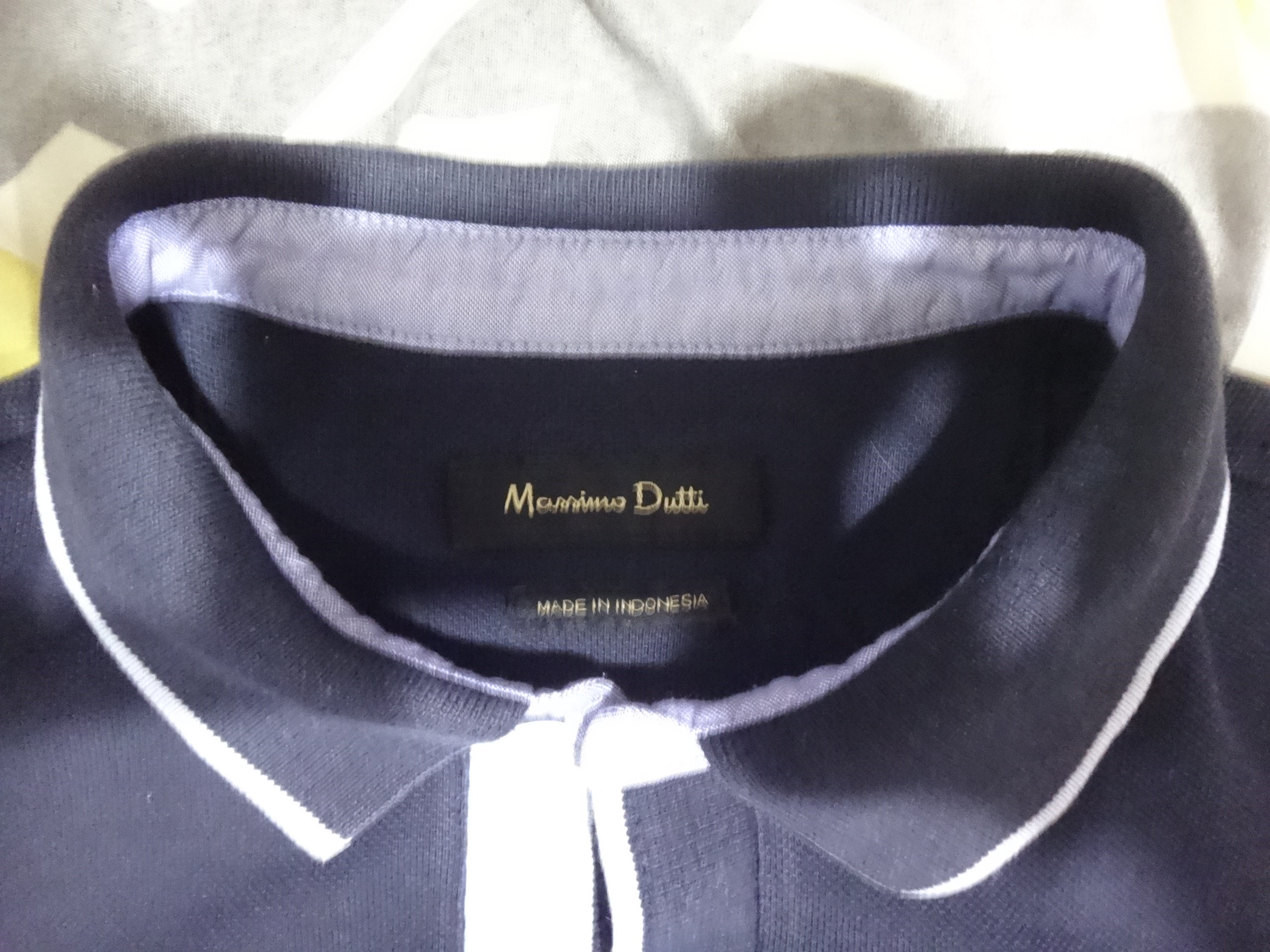 ✅♻️Massimo Dutti Men's Small Navy + Light Blue Polo Shirt - photo 5