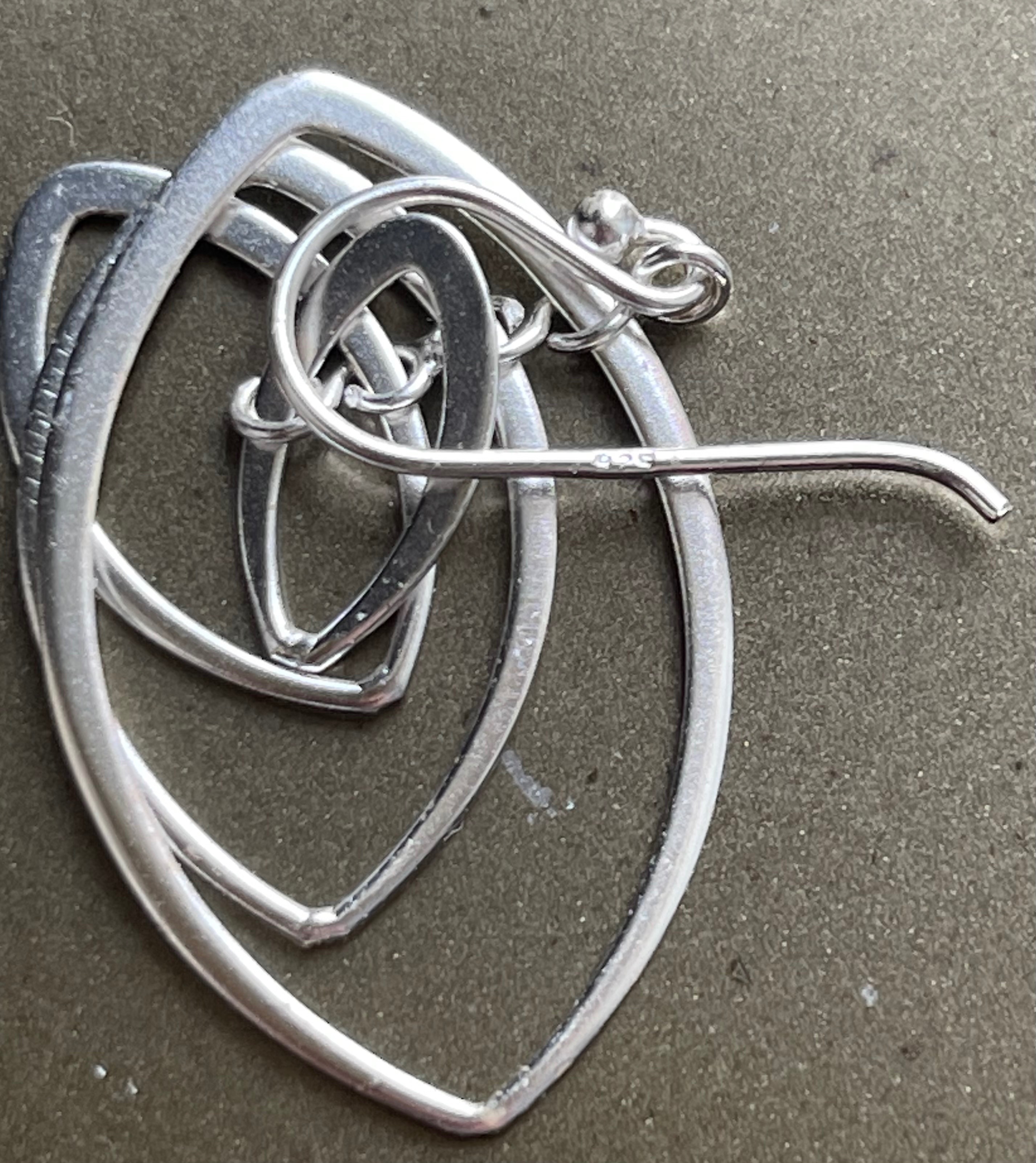 Vintage Sterling Silver "Crossover" Sculptural Dangle Earrings - photo 2