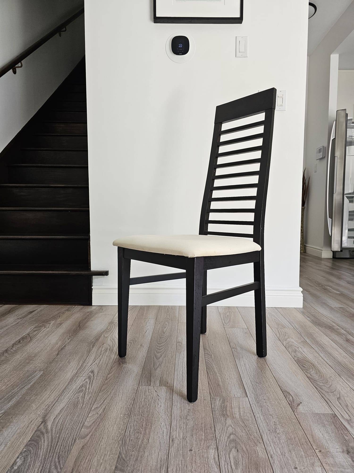 Wood frame Dining Room Chair with Cream Seat