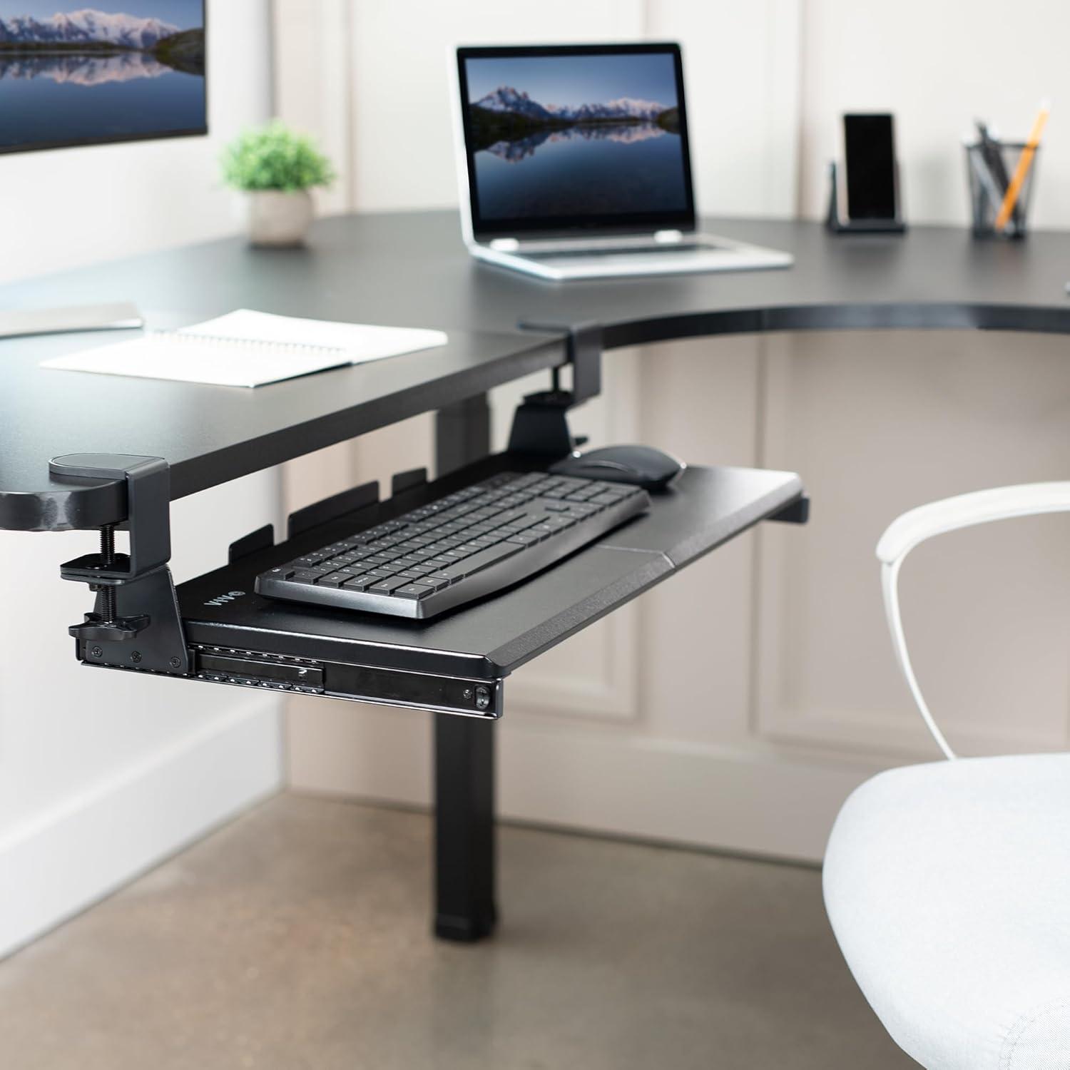New VIVO Clamp-on Computer Keyboard & Mouse tray Fits Corners - photo 2