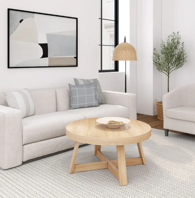 Round sOLID Wood Coffee Table - New in box - photo 5