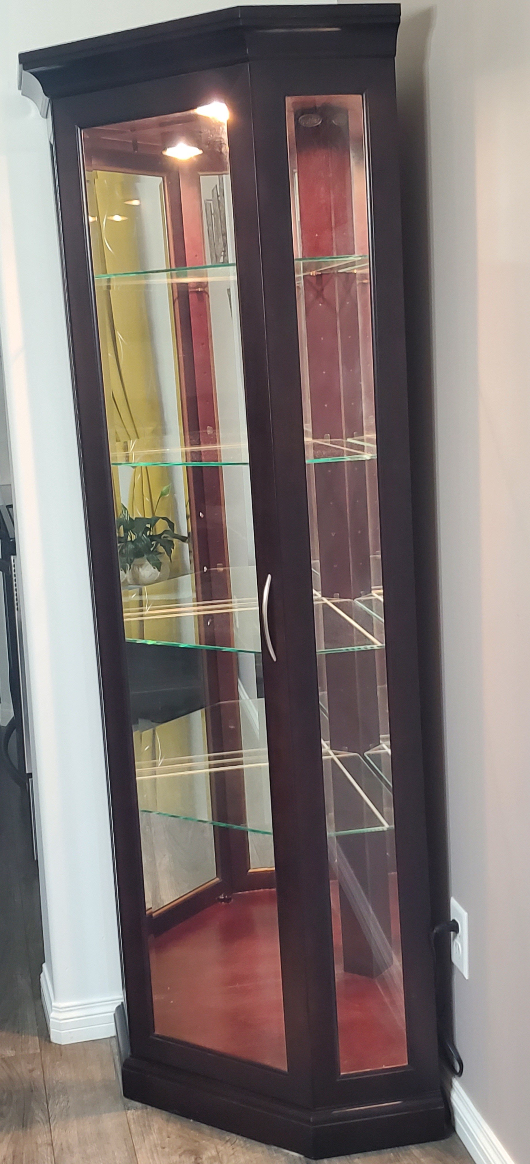 ELEGANT CORNER GLASS/WOOD DISPLAY CABINET - photo 2