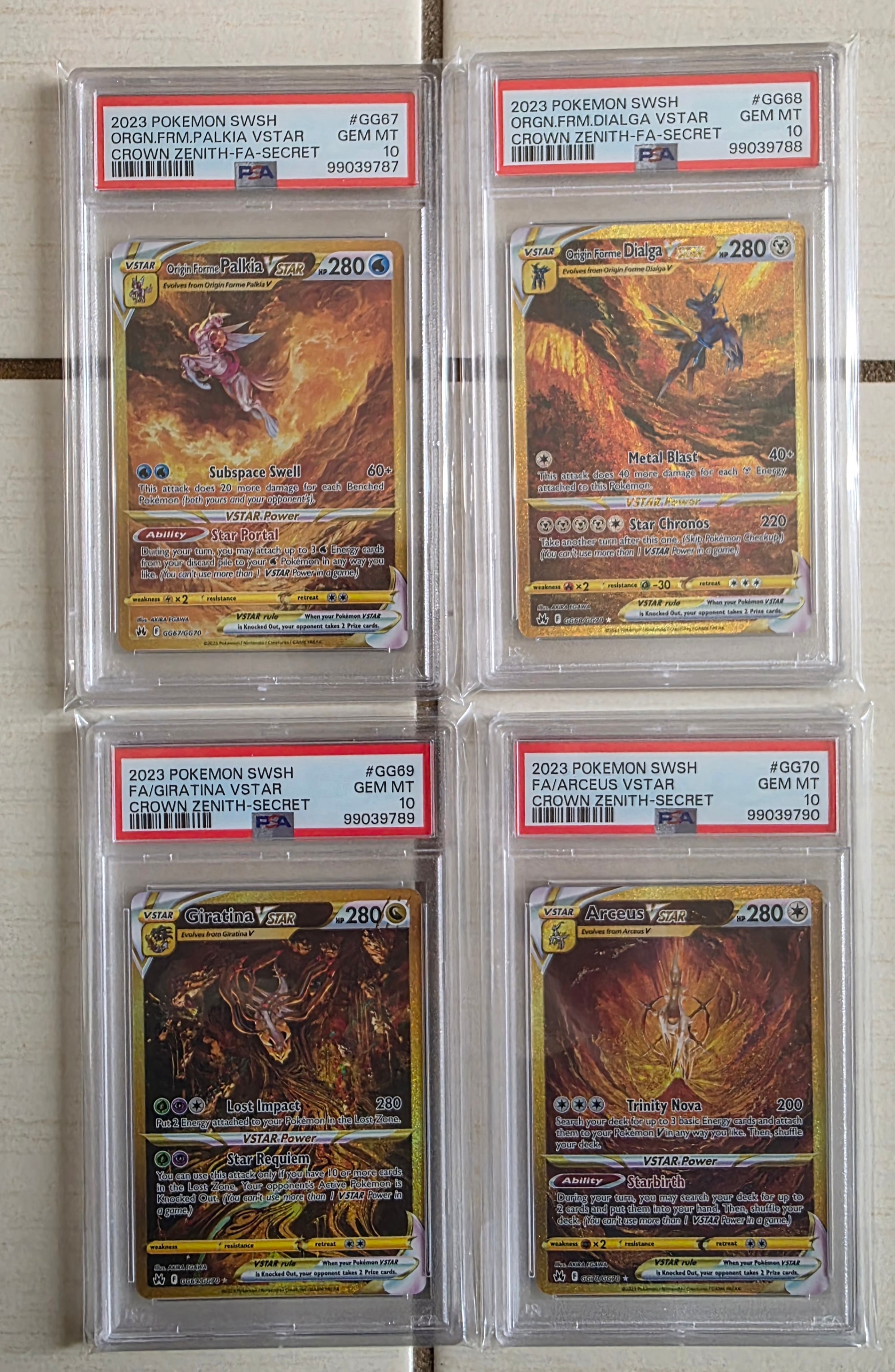 SEQUENTIAL PSA 10 Pokemon Crown Zenith Gold VSTAR Set