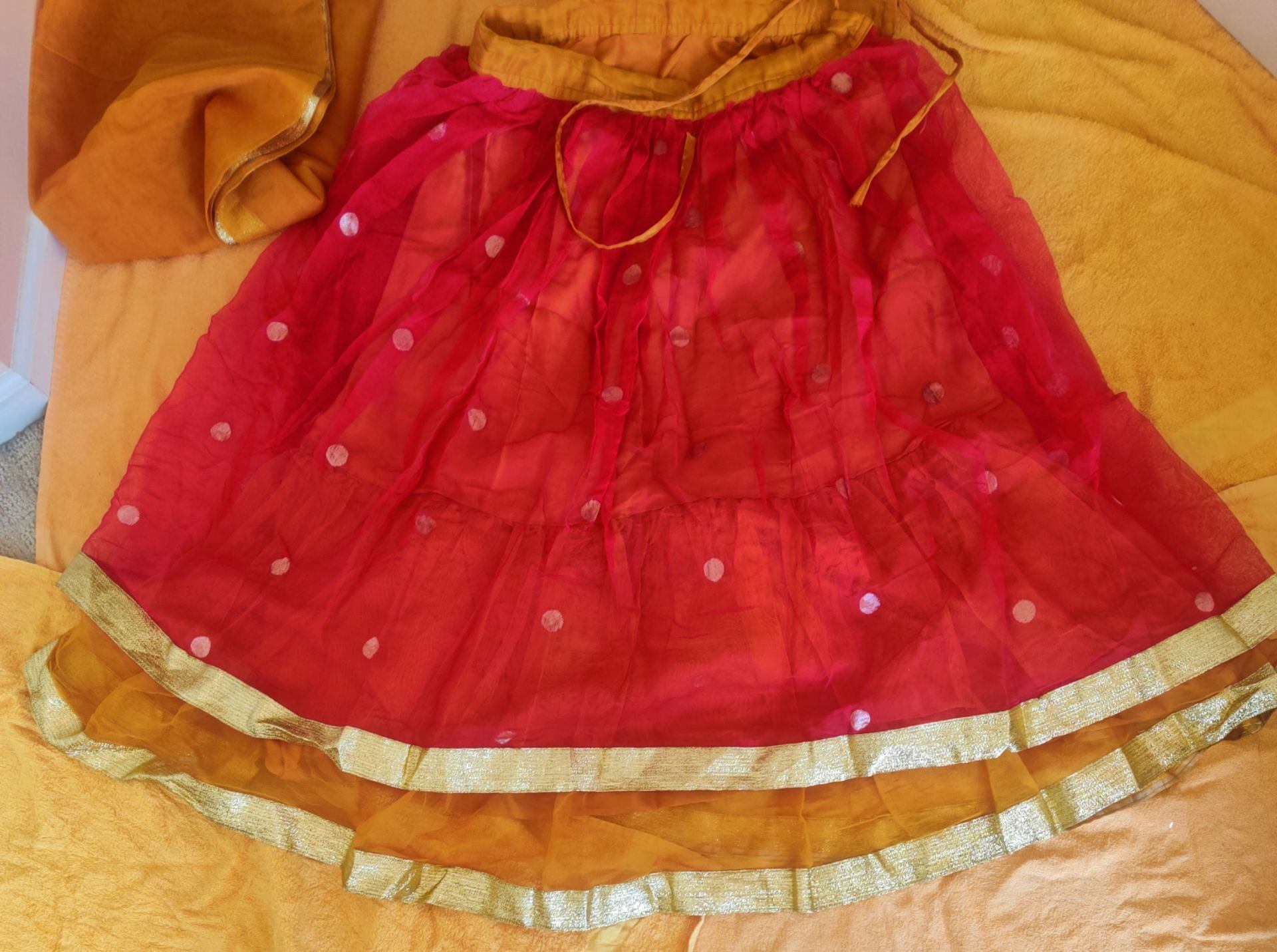 🌺 Gorgeous Rose Gold, Red and Gold Lehenga Choli with Dupatta🌺 - photo 5