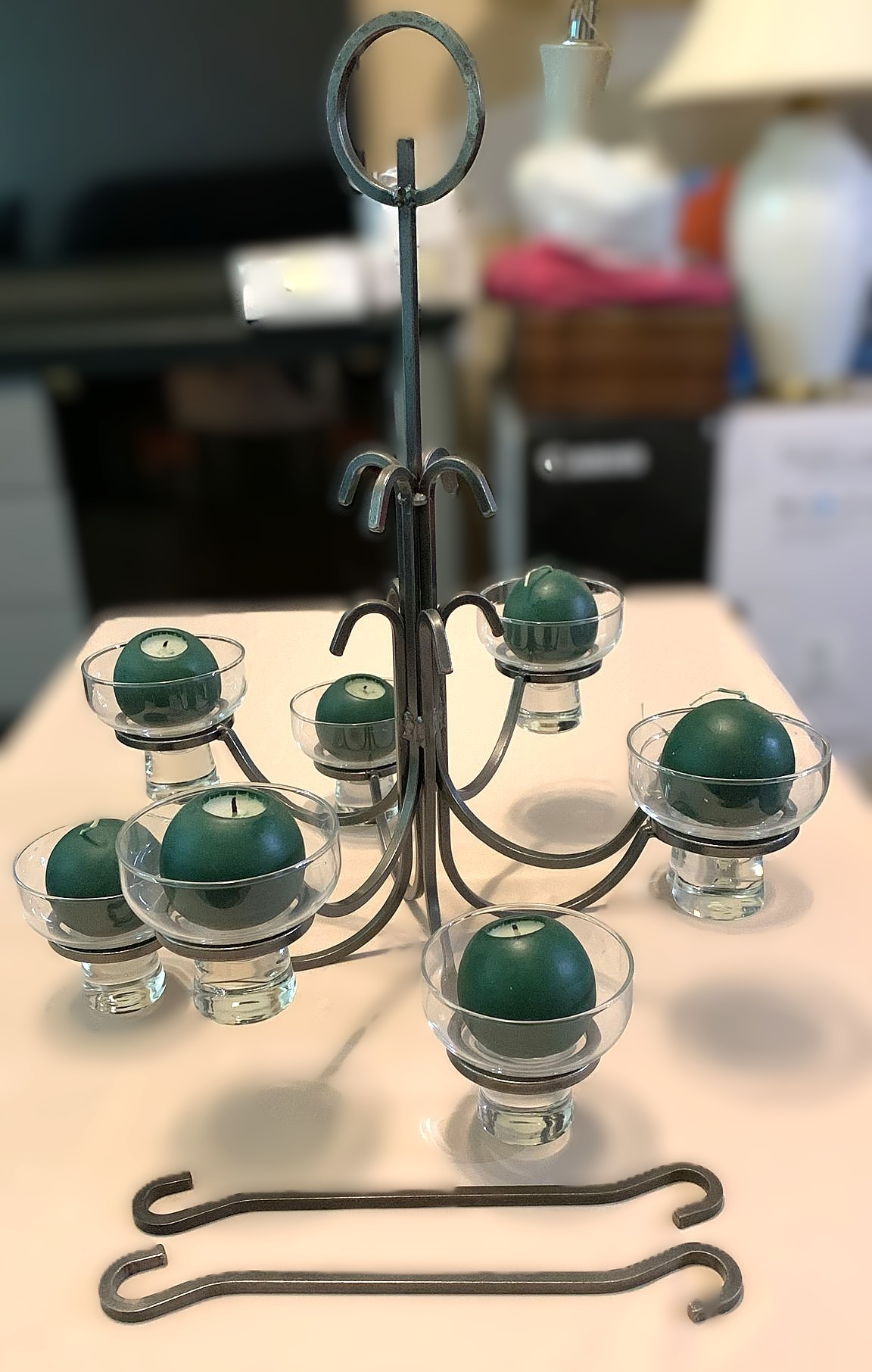 Metal Candelabra with Glass Holders - photo 2