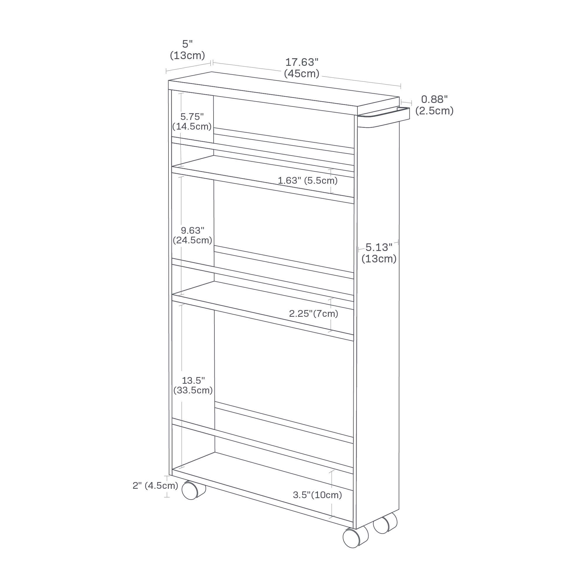 Yamazaki Home Rolling Slim Storage Utility Cart - photo 2