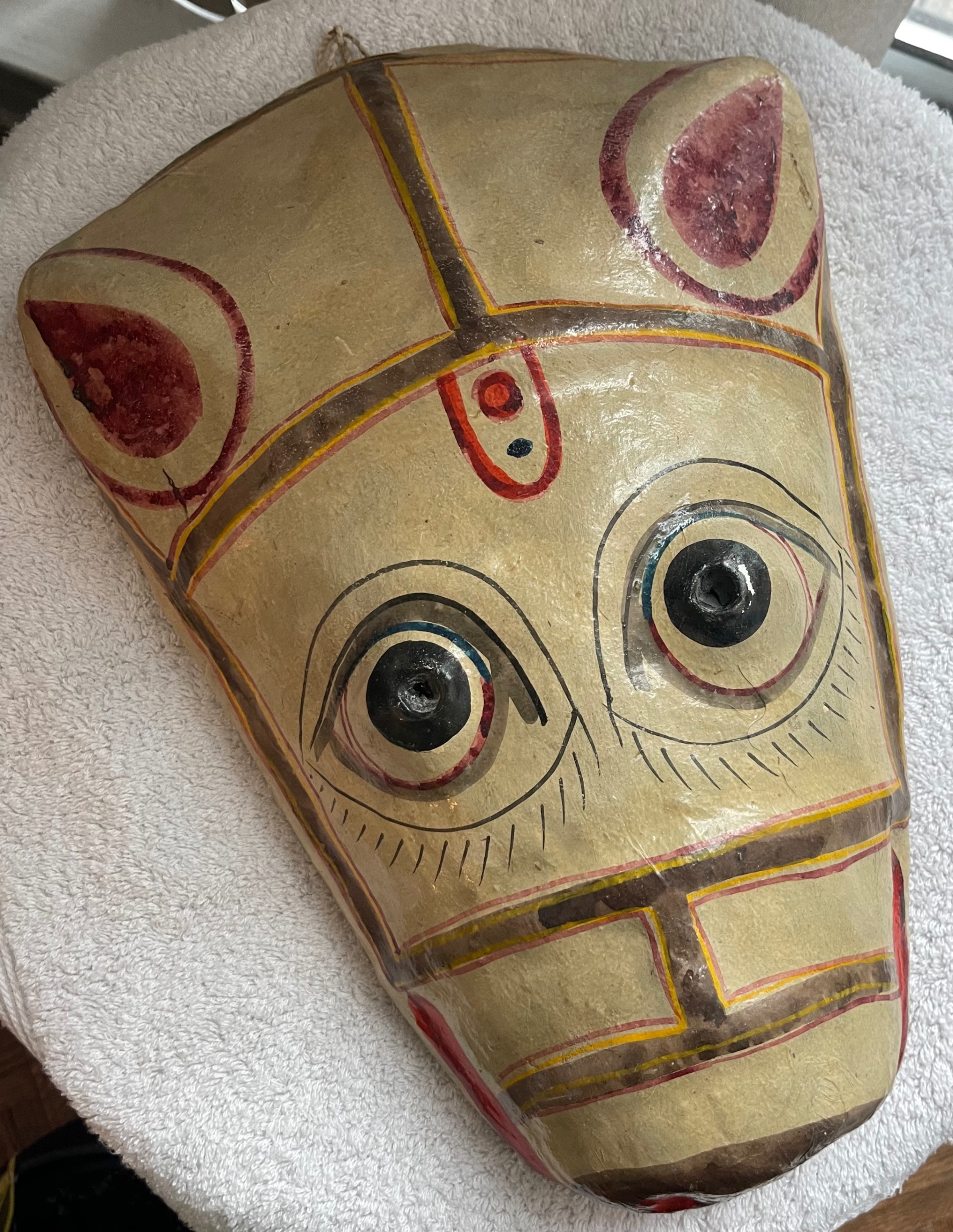 Large 16" Vintage Nepal Handmade Horse Mask - photo 2