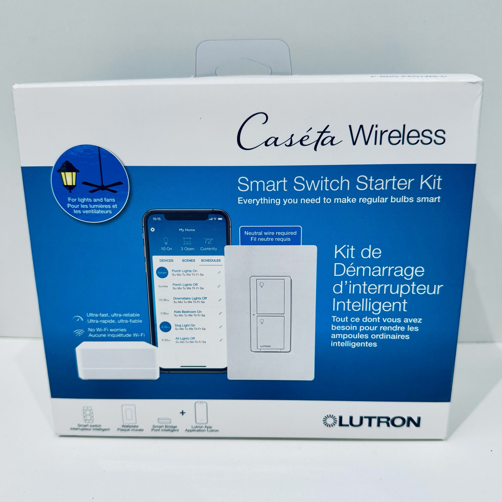 Lutron Caseta switch starter kit, P-BDG-PKG1WS-C