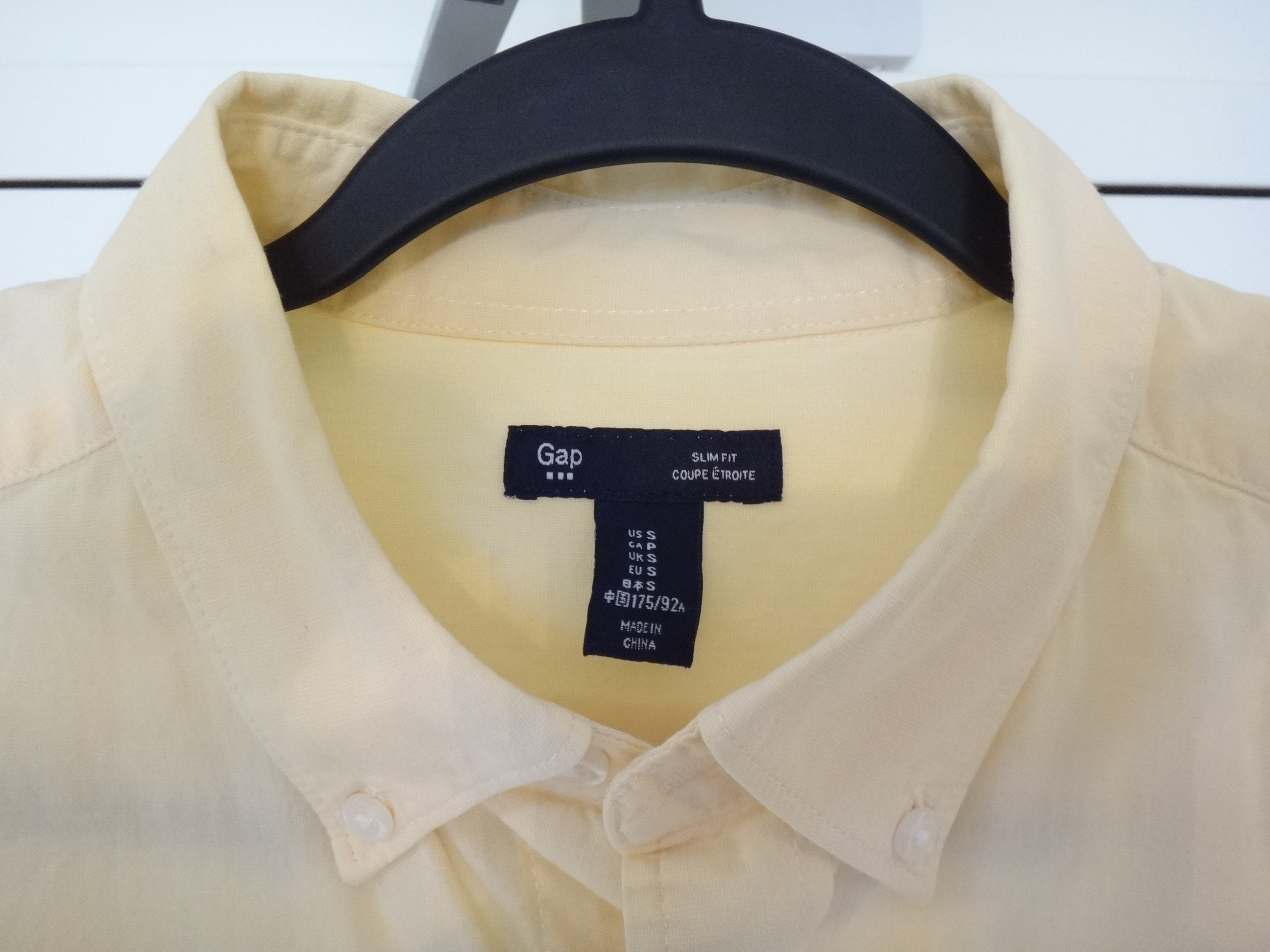 ✅♻️Gap Men's Small Slim Fit Pale Pastel Yellow Shirt - photo 5