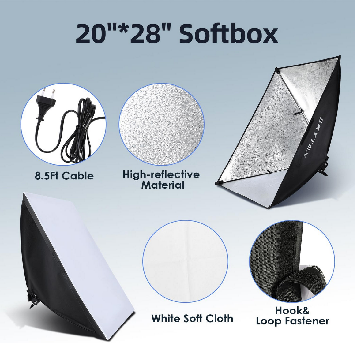 SKYTEK Softbox Lighting Kit with 2 LED Bulbs & Remotes - photo 2