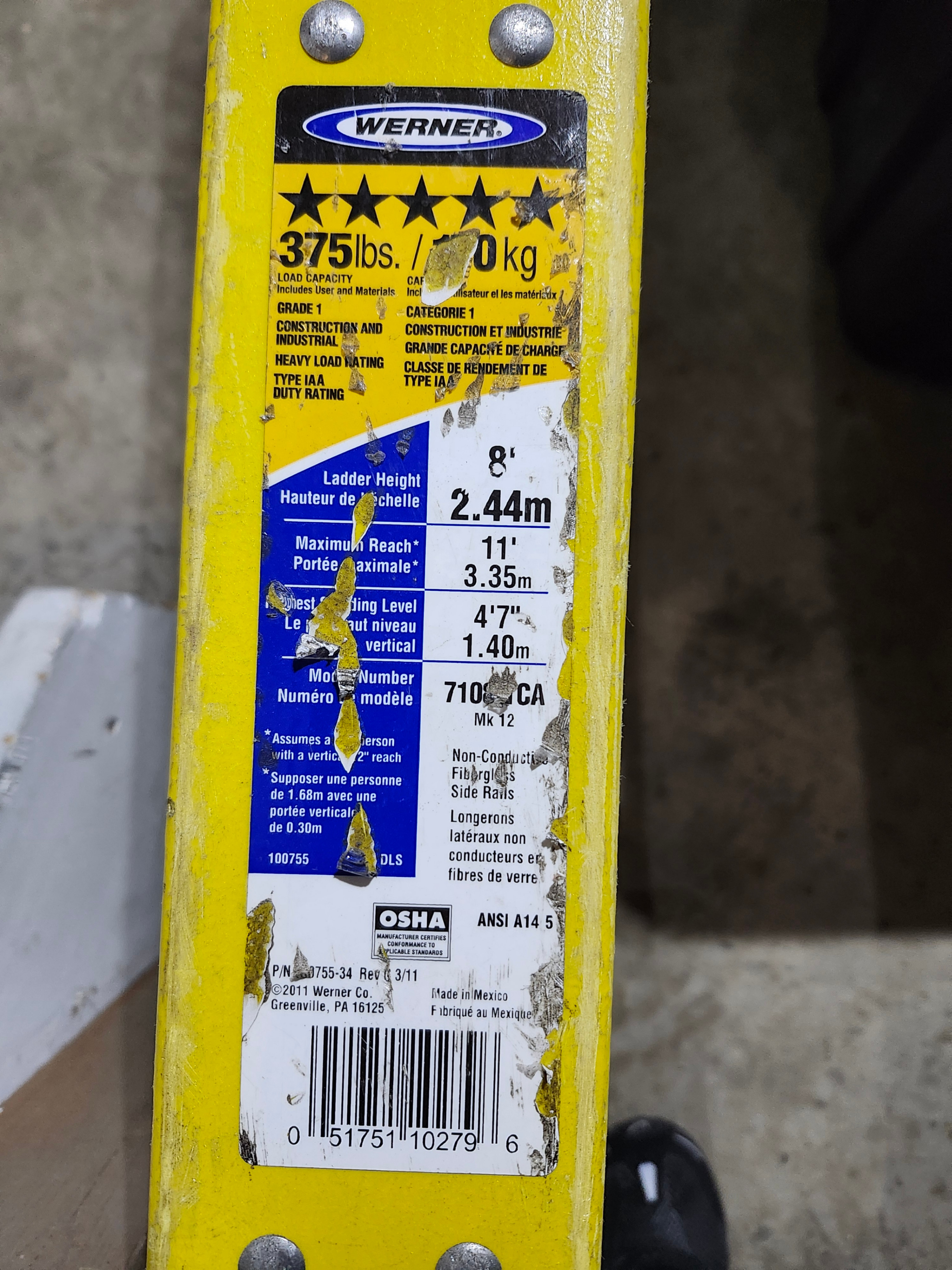 Werner  8ft Ladder - 375lbs Capacity
