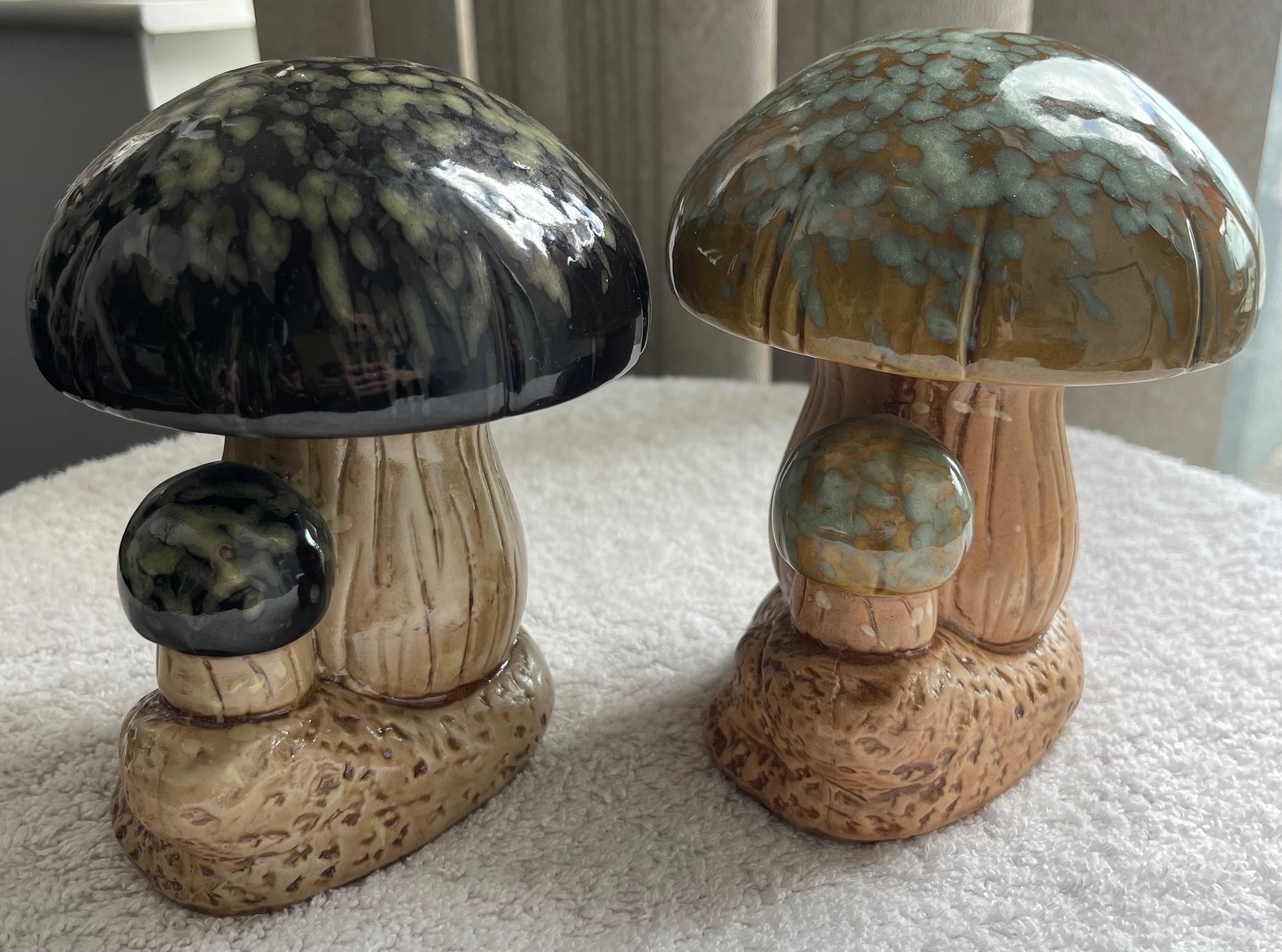 Vintage 5.5" Ceramic Mushroom Figurines (Set of 2) - photo 3