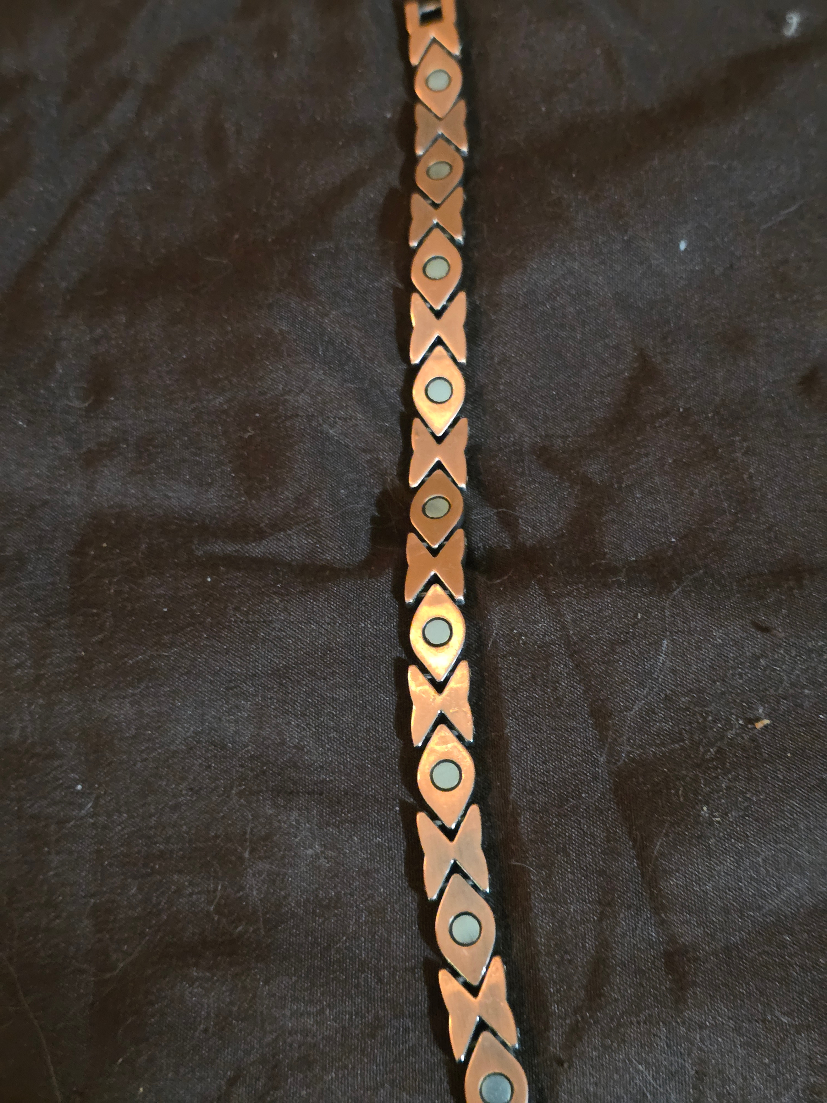 Magnetic Copper Bracelet with Rhinestones - photo 4