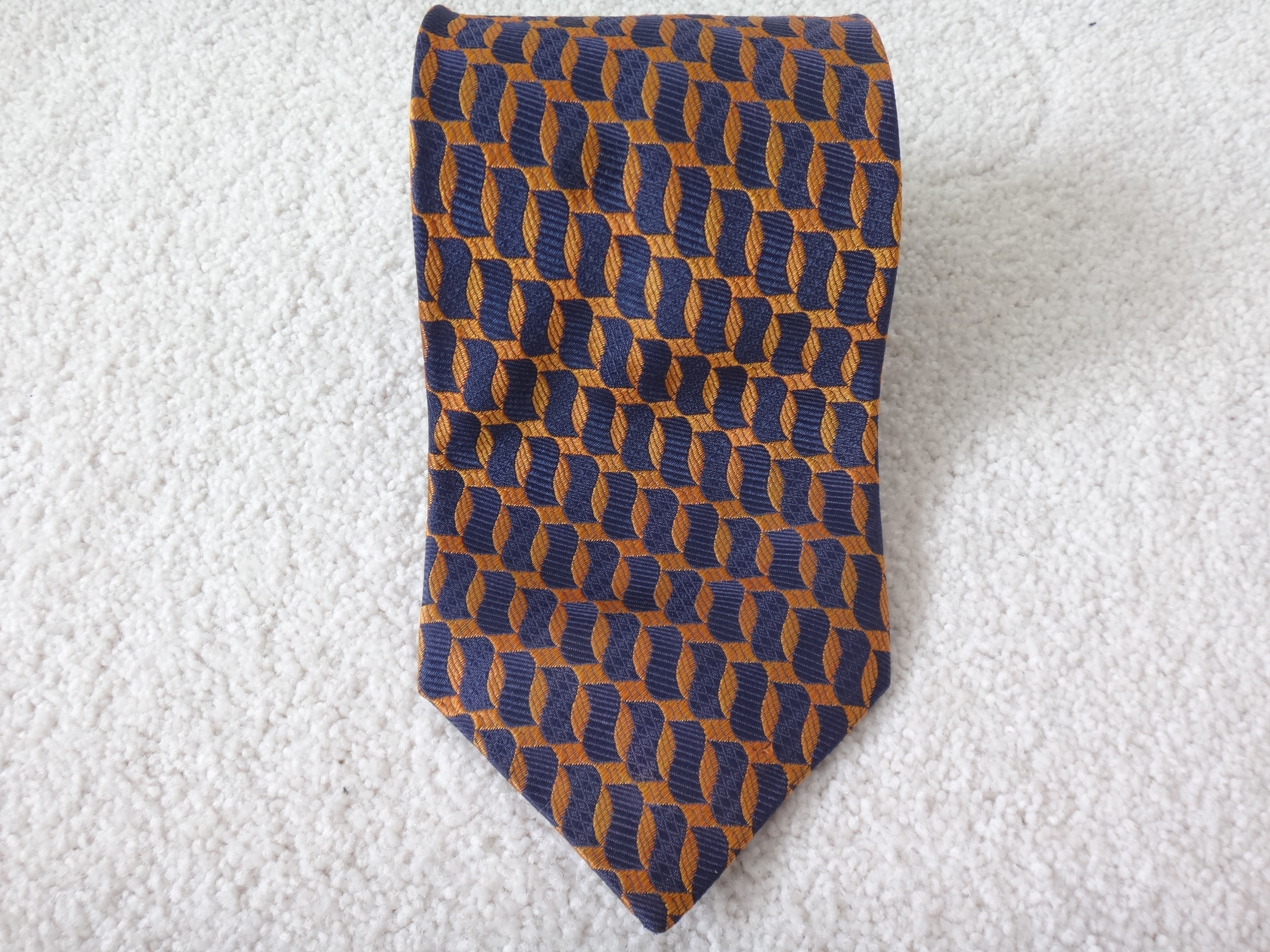 ✅♻️DOMENICO FRANCO 100% Silk Pattern Tie Made in Canada 🇨🇦