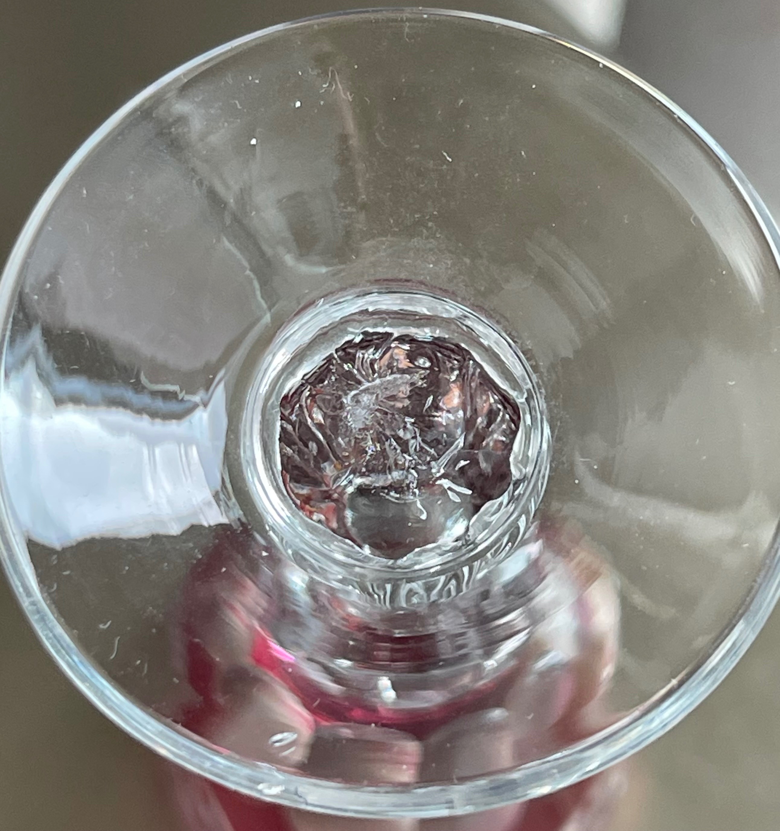 2 Vintage 4" Cranberry Cut-to-Clear Crystal Glasses - photo 4