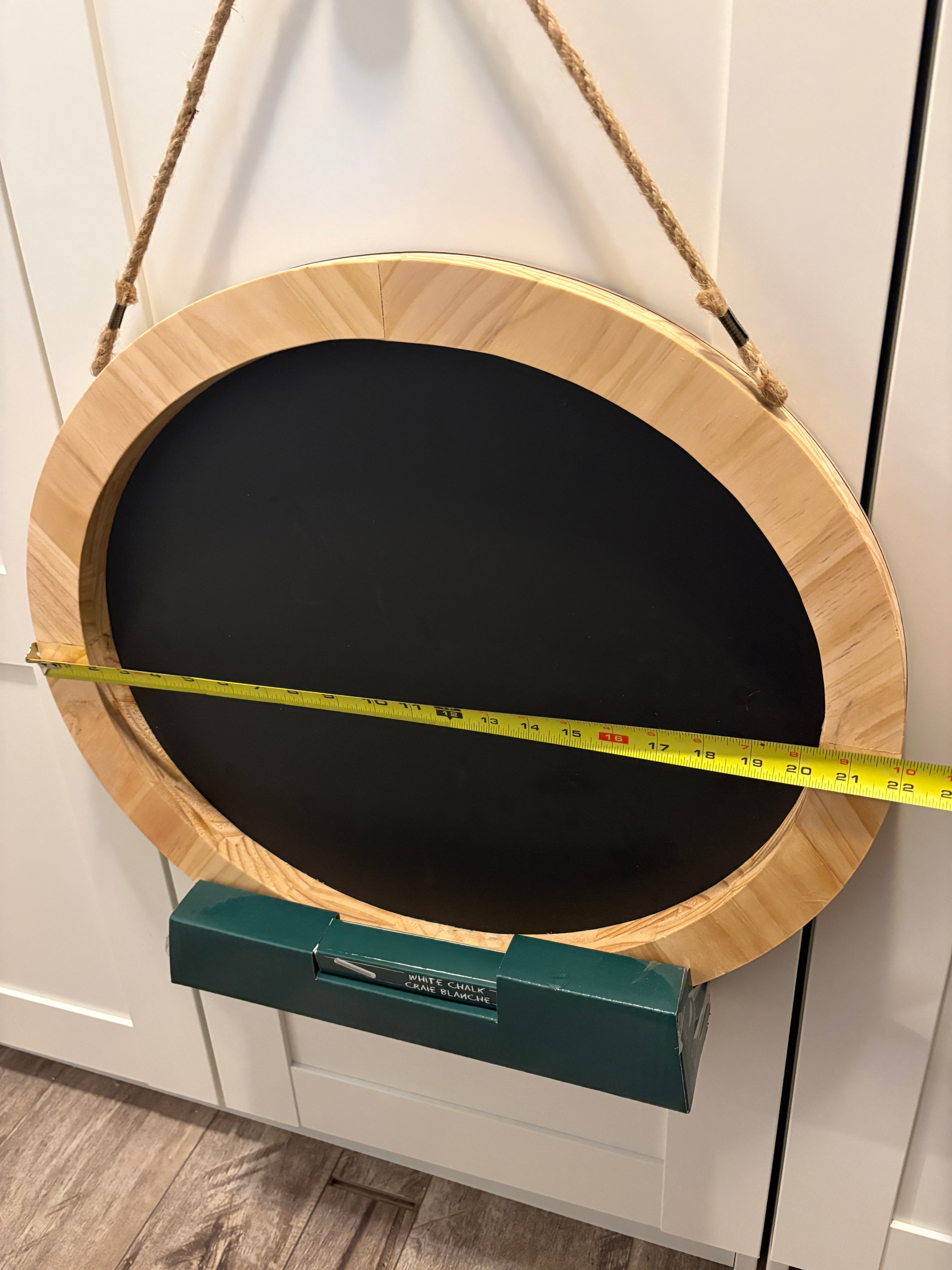Wooden Oval Chalkboard Sign 22” Farmhouse Hanging Blackboard - photo 4